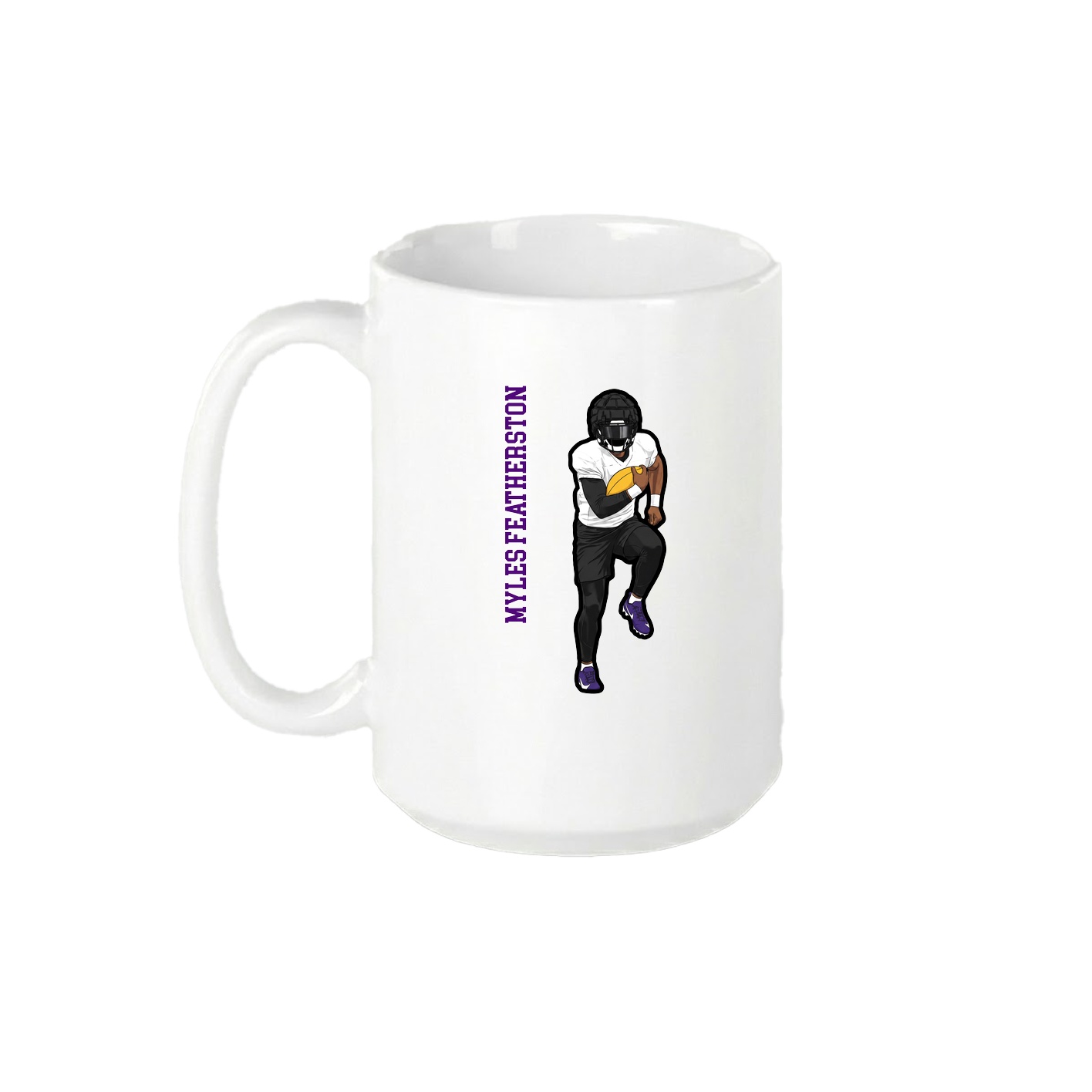 15oz Coffee Mug — Name Vertical in White