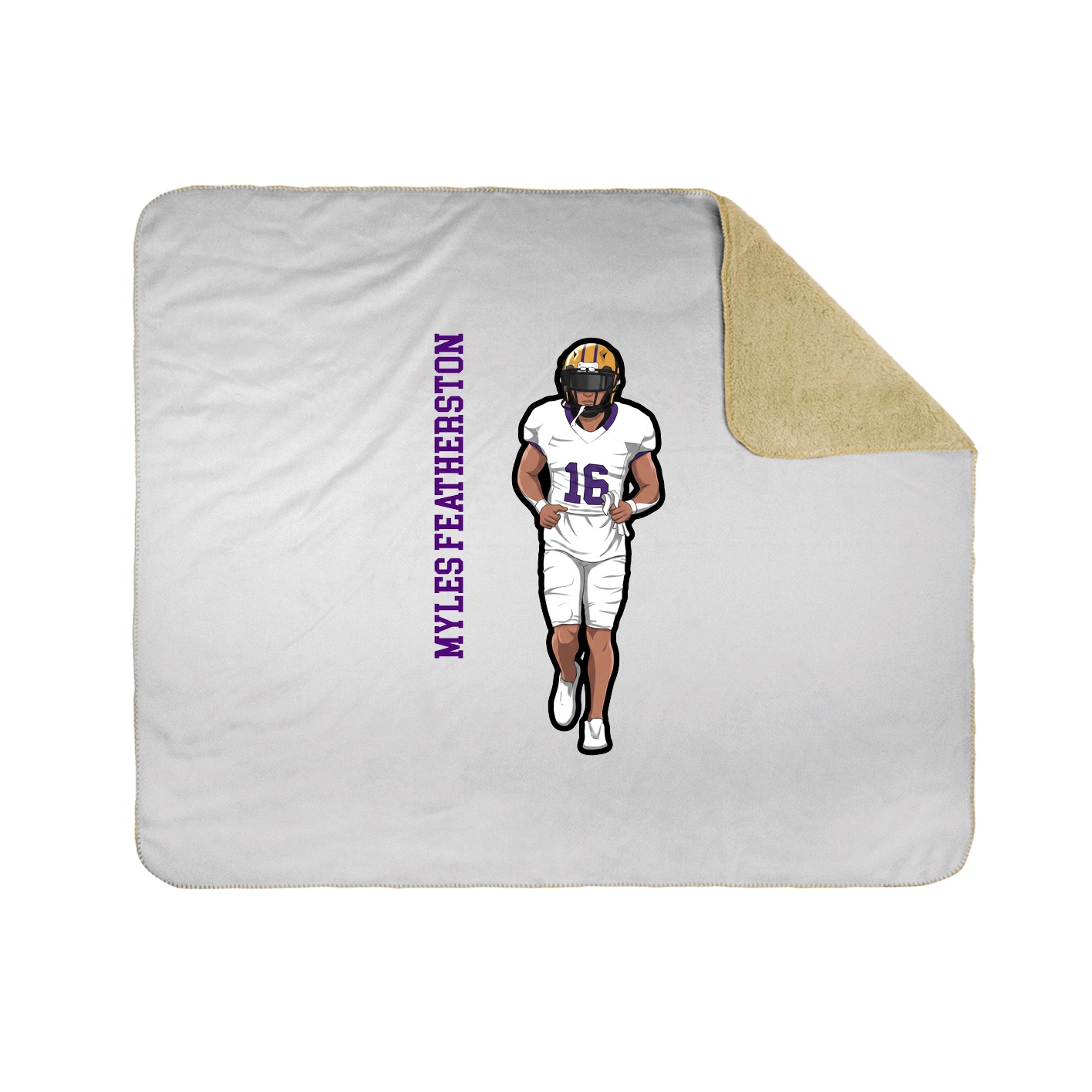 Throw Blanket — Name Vertical in White