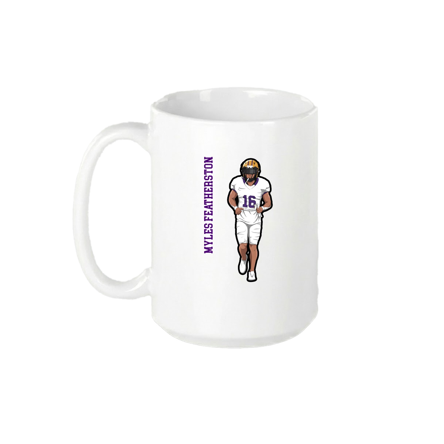 15oz Coffee Mug — Name Vertical in White