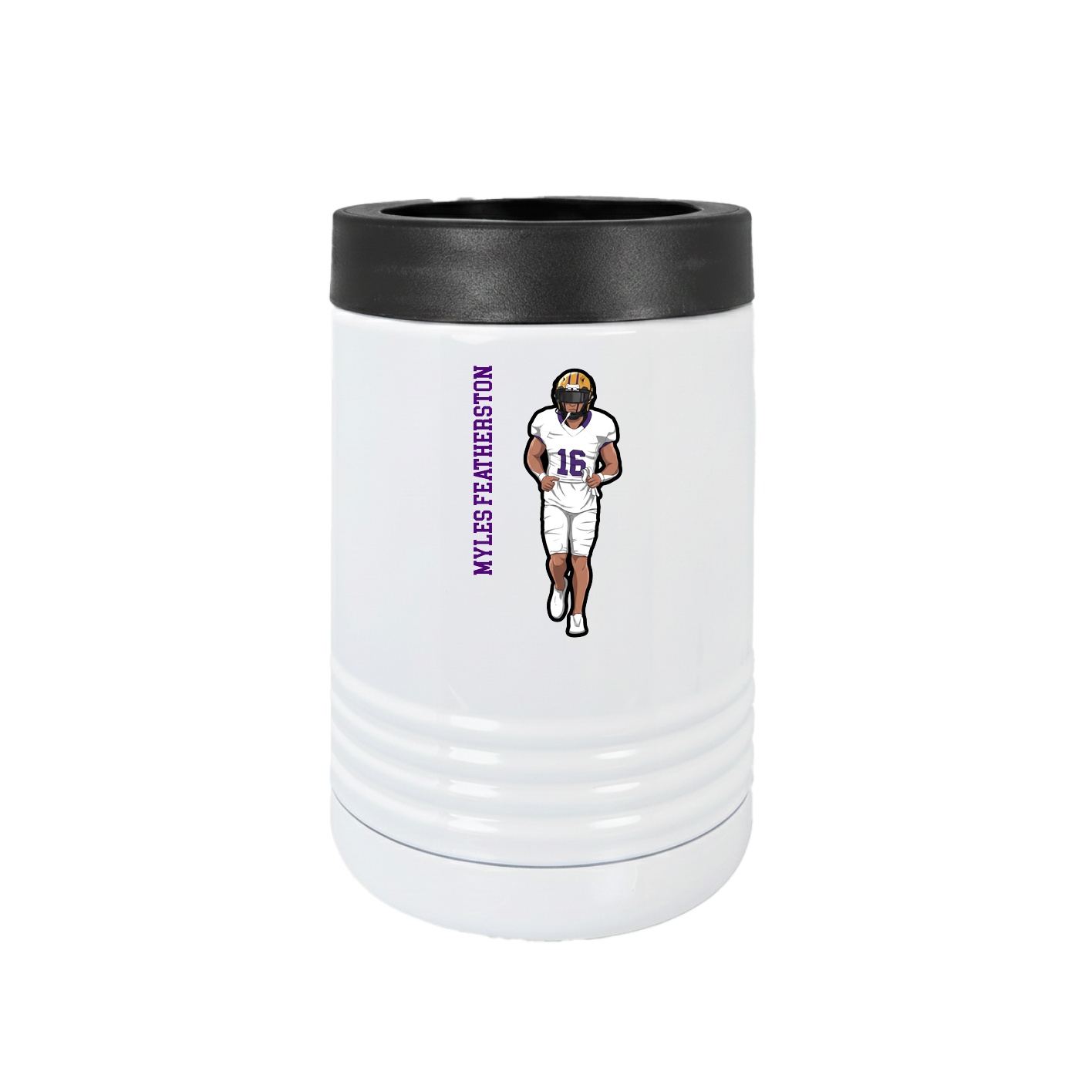 Beverage Holder — Name Vertical in White