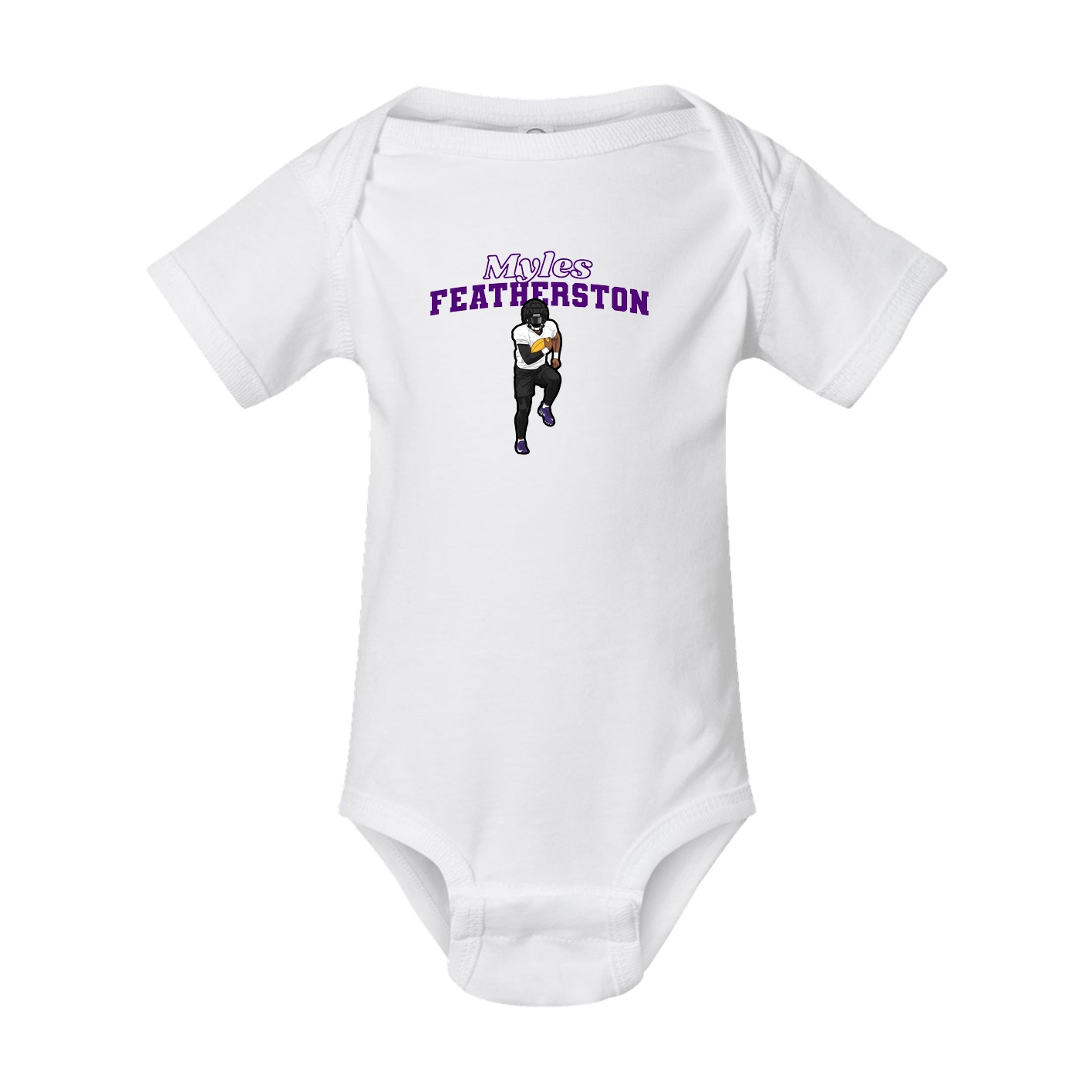 Baby Onesie — Name Arch in White