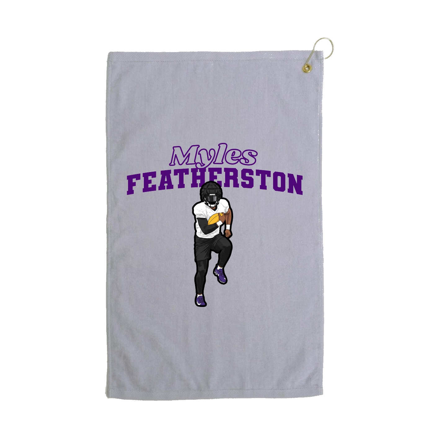 Golf Towel — Name Arch in Grey