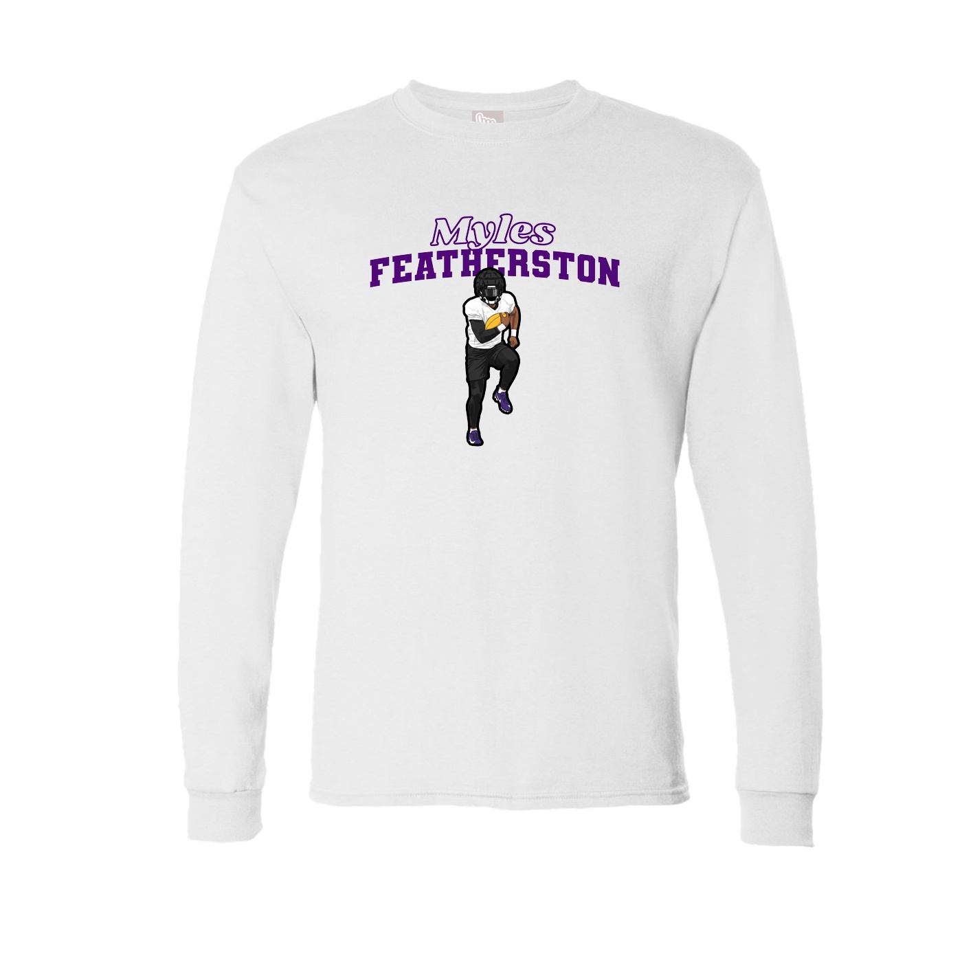 Long Sleeve Tee — Name Arch in White