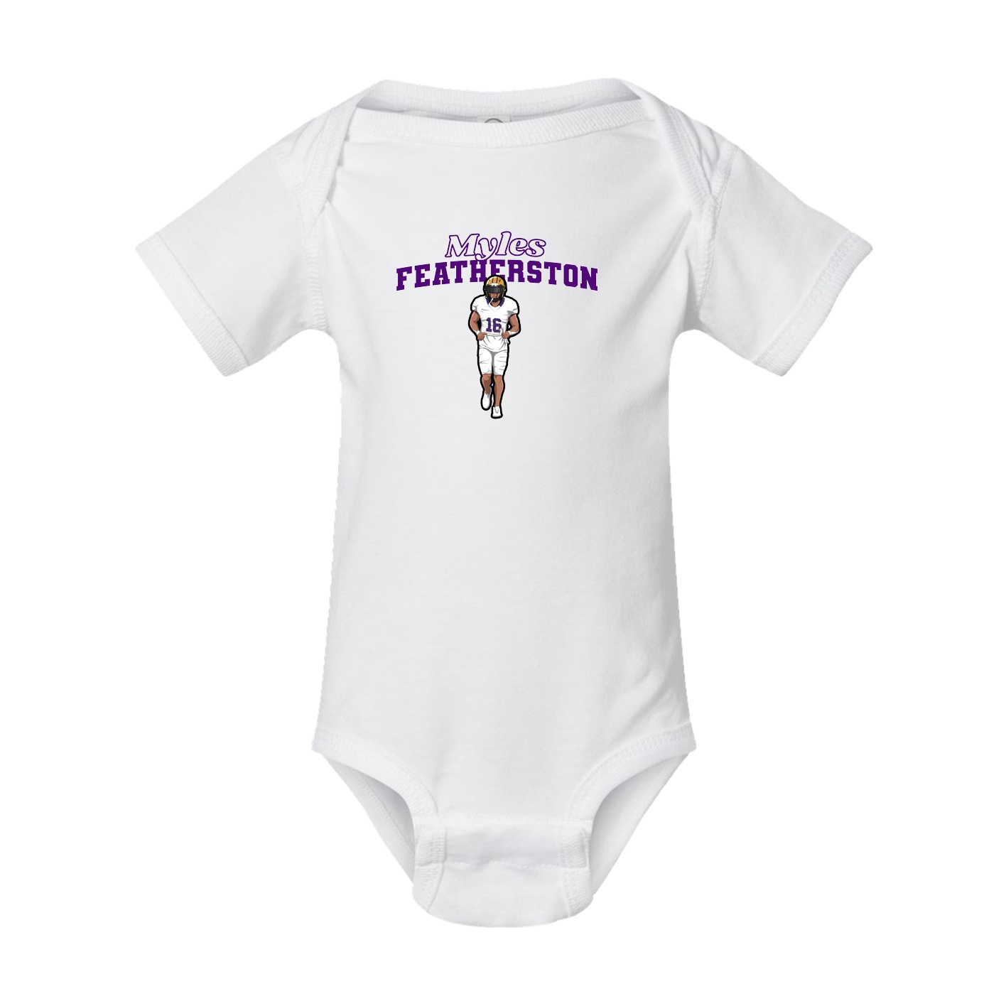 Baby Onesie — Name Arch in White