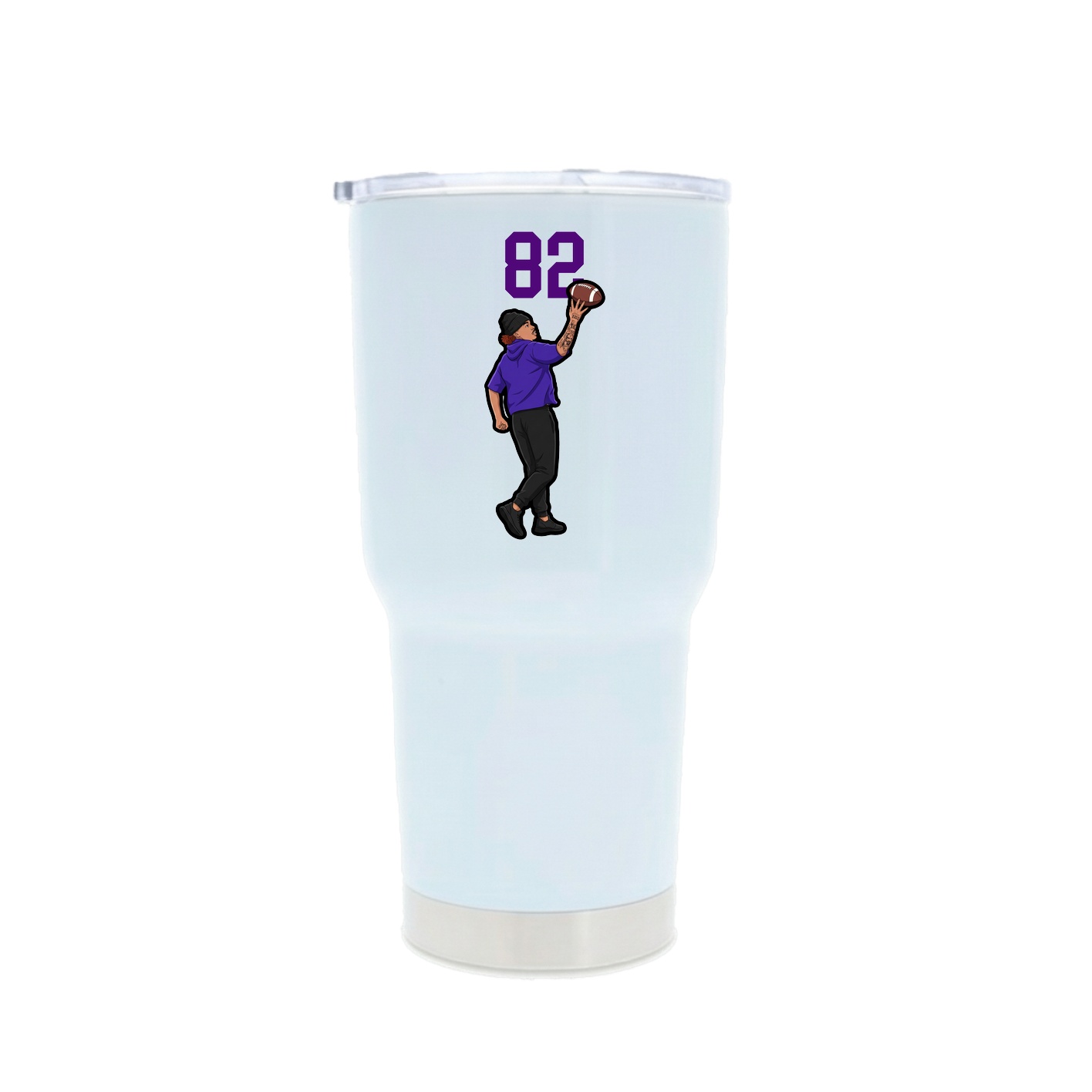 30oz Stainless Steel Tumbler — Number Top in White