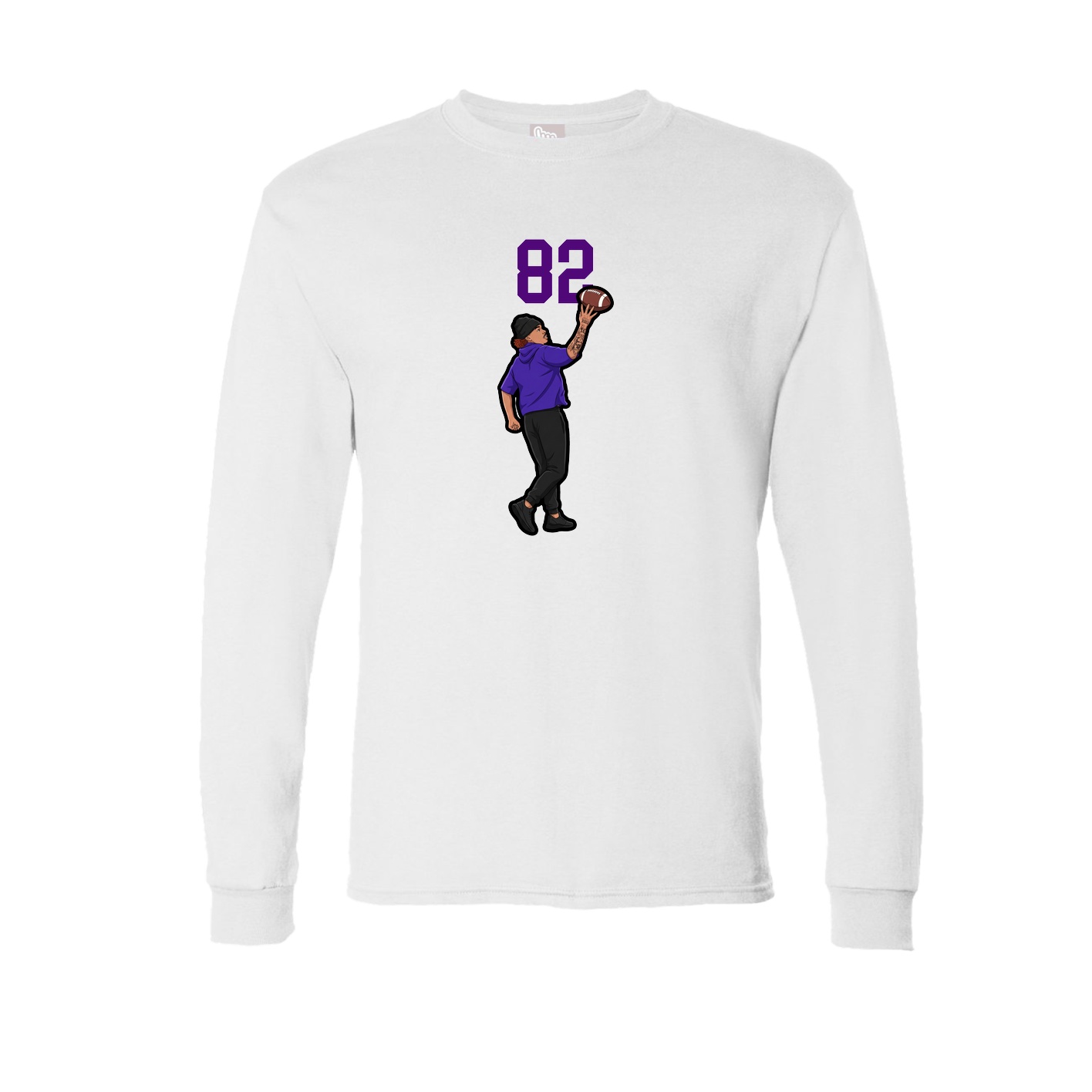 Long Sleeve Tee — Number Top in White