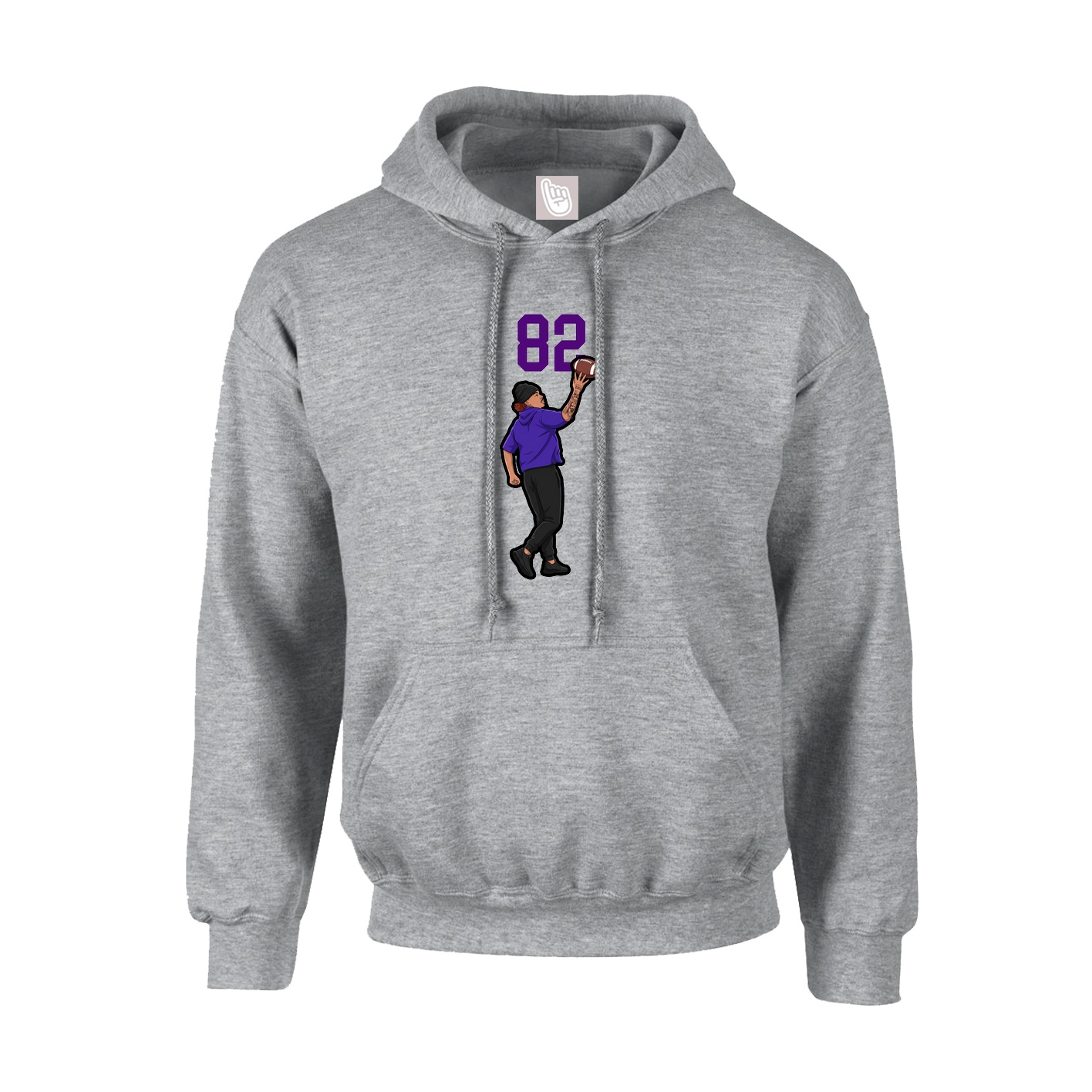 Youth Hoodie — Number Top in Grey