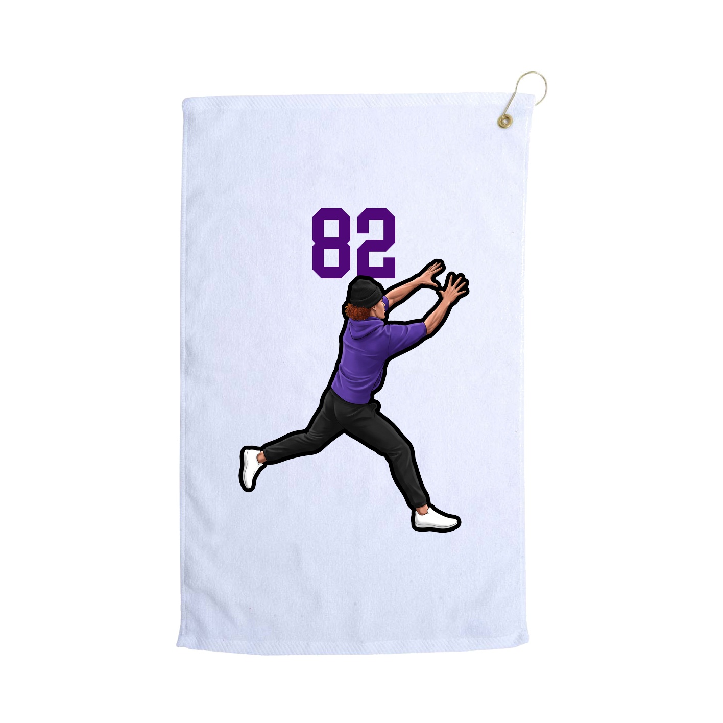 Golf Towel — Number Top in White