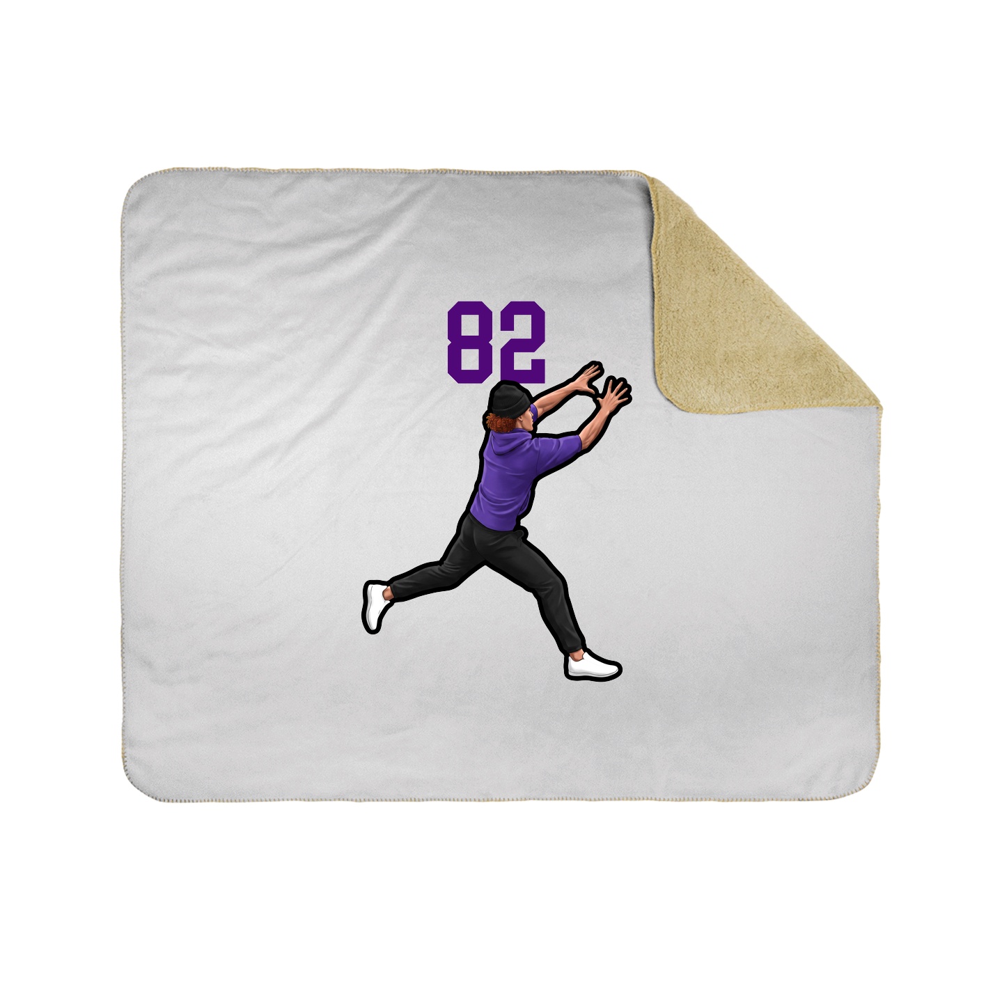 Throw Blanket — Number Top in White
