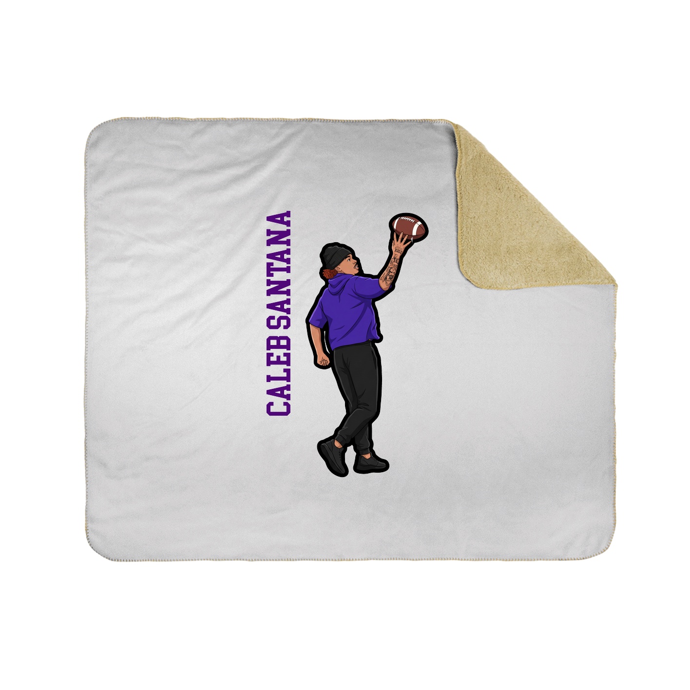 Throw Blanket — Name Vertical in White