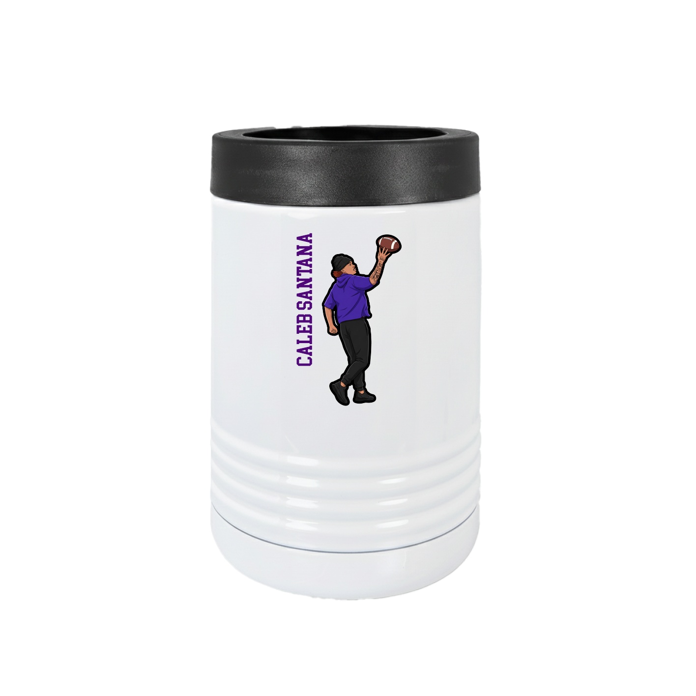 Beverage Holder — Name Vertical in White