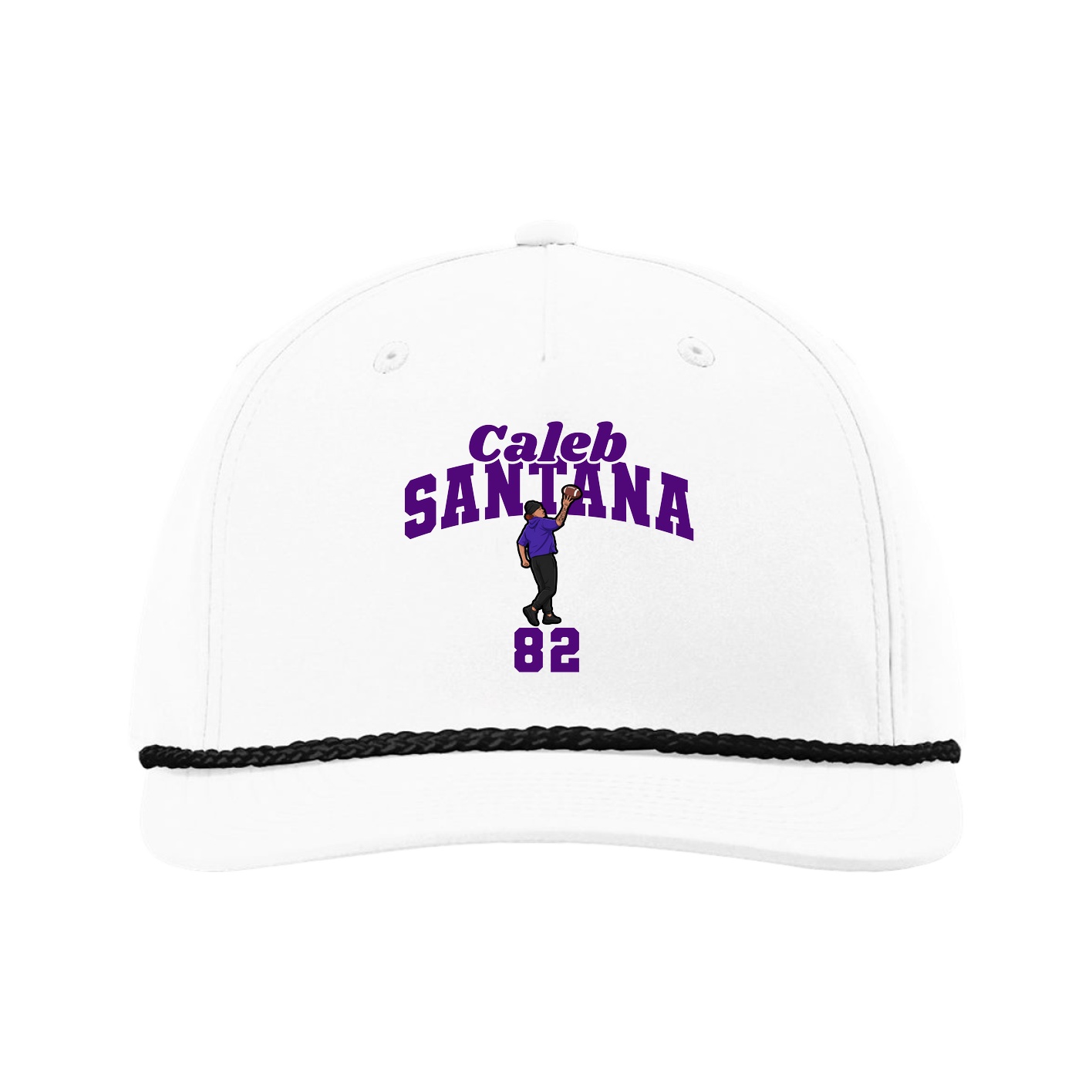 Five-Panel Classic Rope Cap — Signature Arch in White