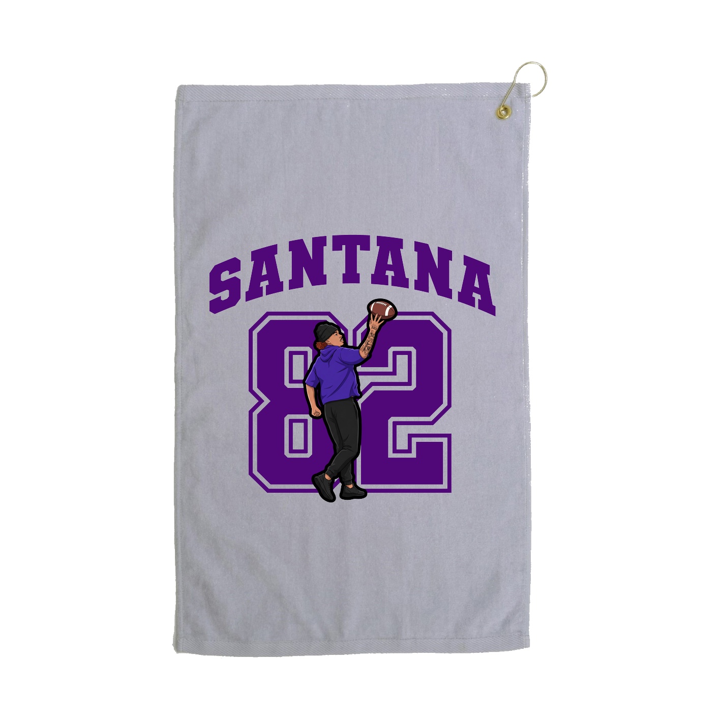 Golf Towel — Number in Grey