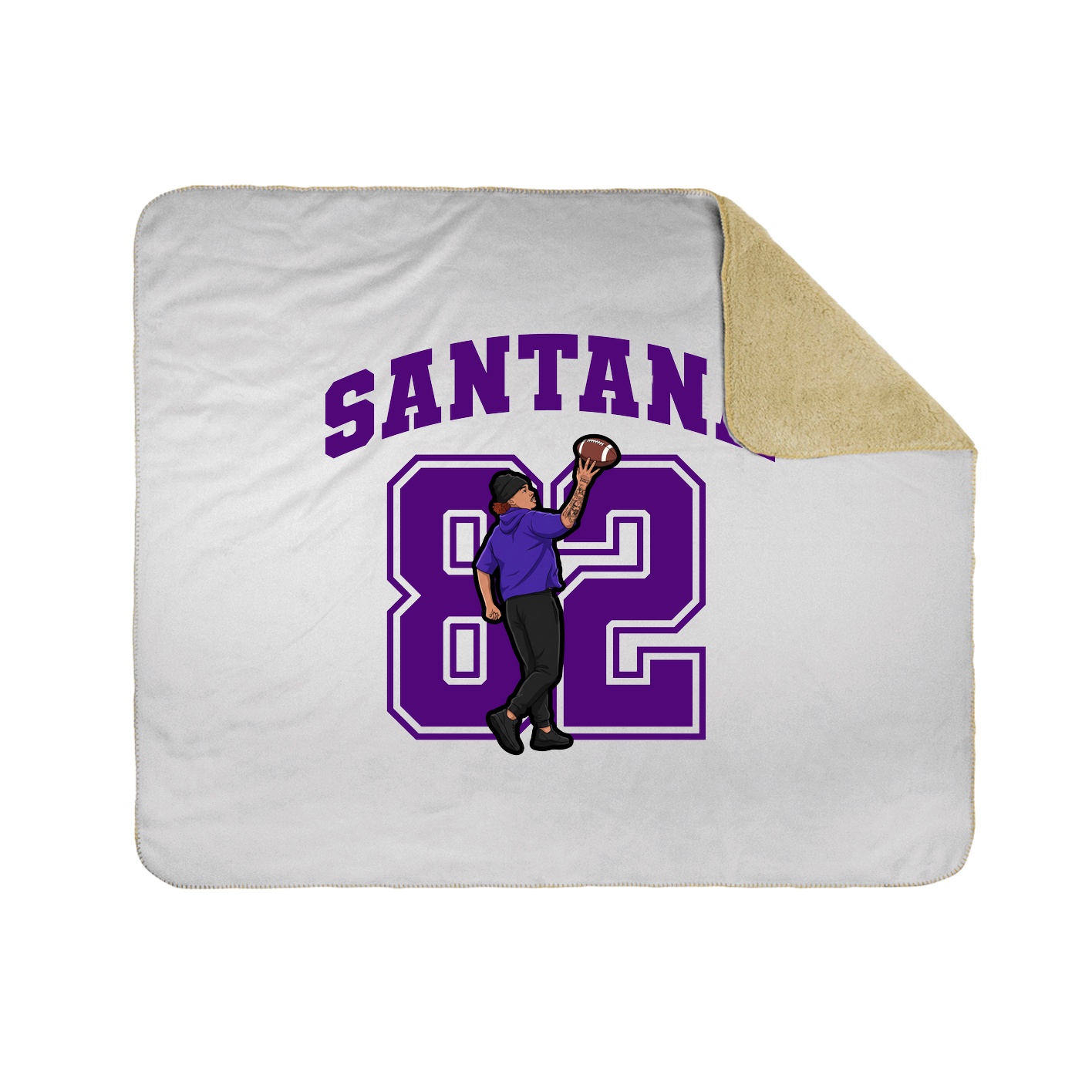 Throw Blanket — Number in White