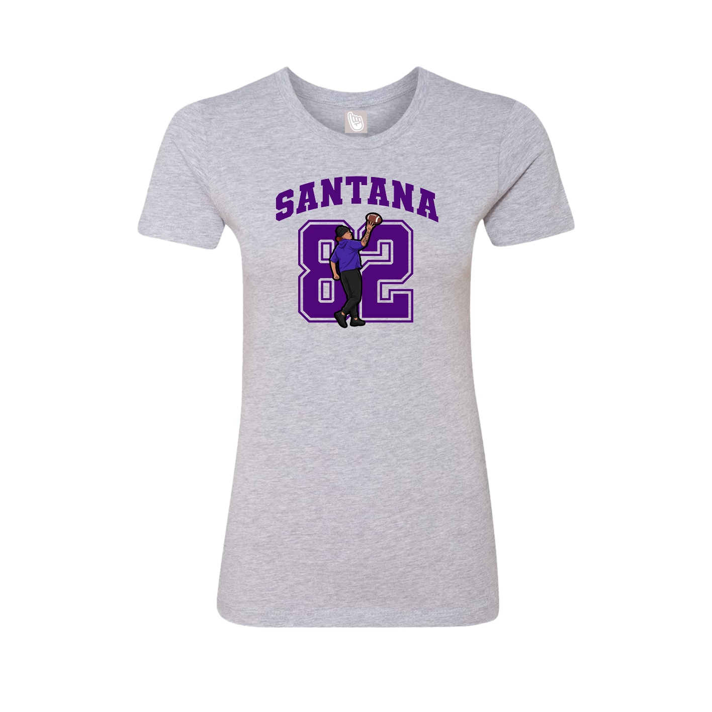 Fitted Women's Tee — Number in Grey
