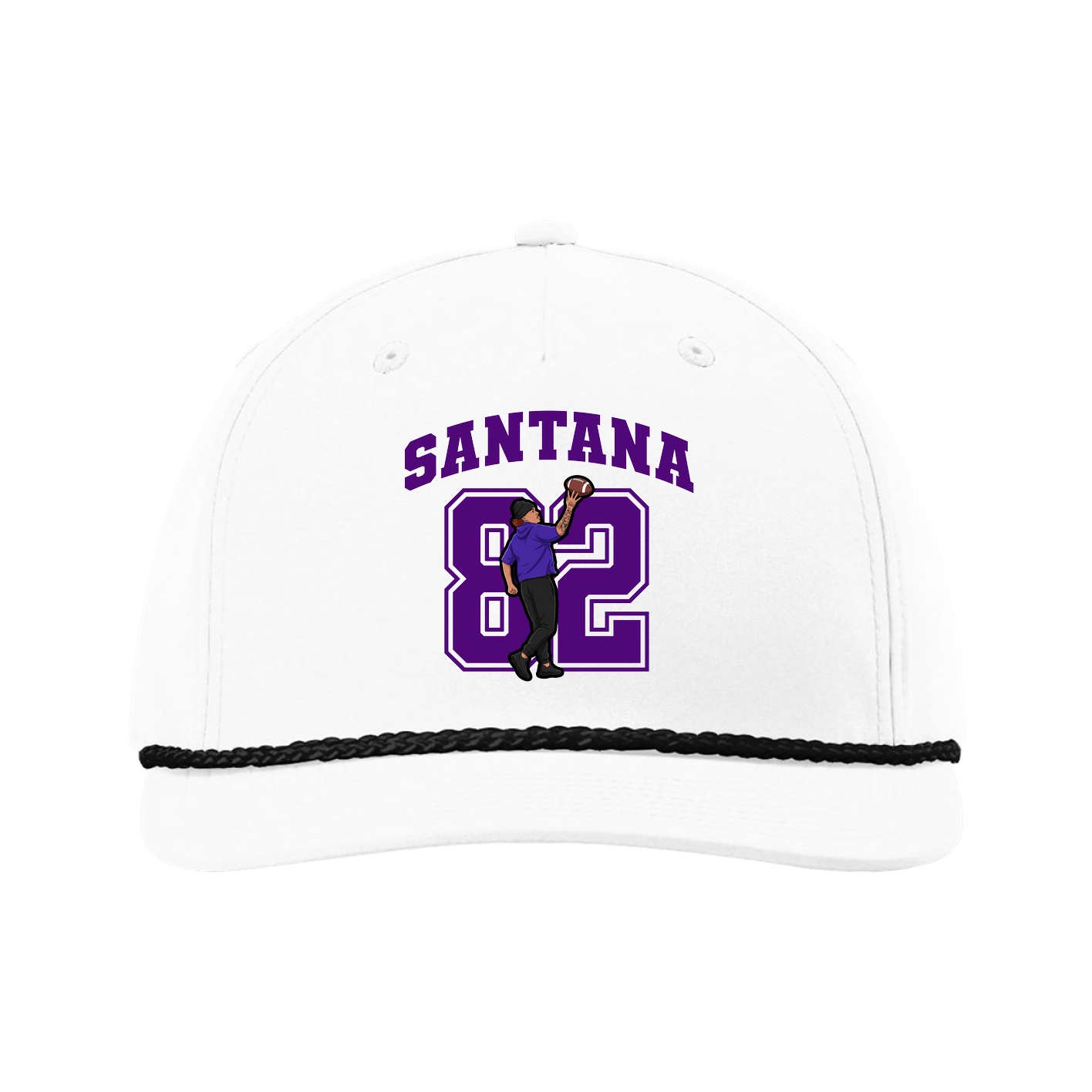 Five-Panel Classic Rope Cap — Number in White
