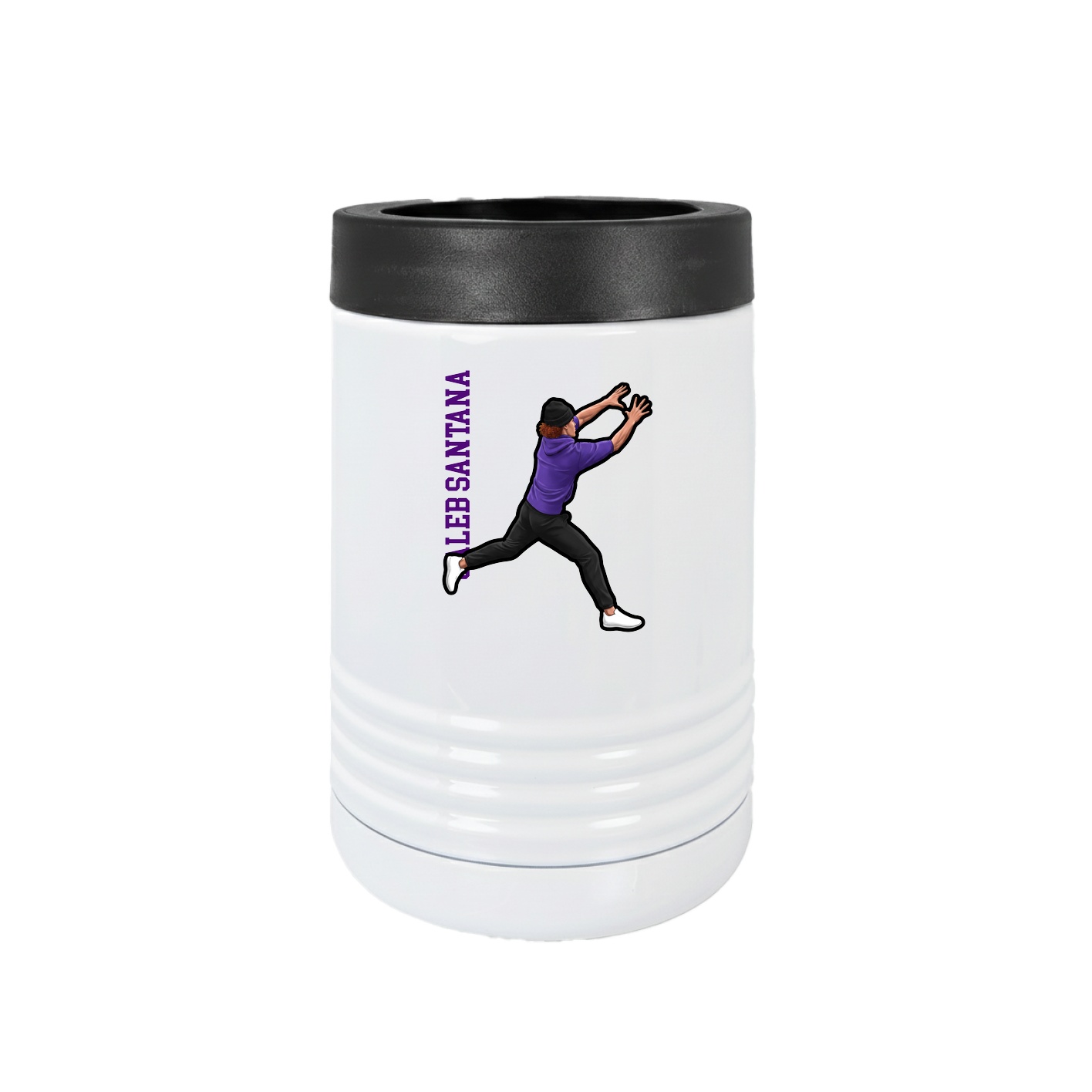 Beverage Holder — Name Vertical in White