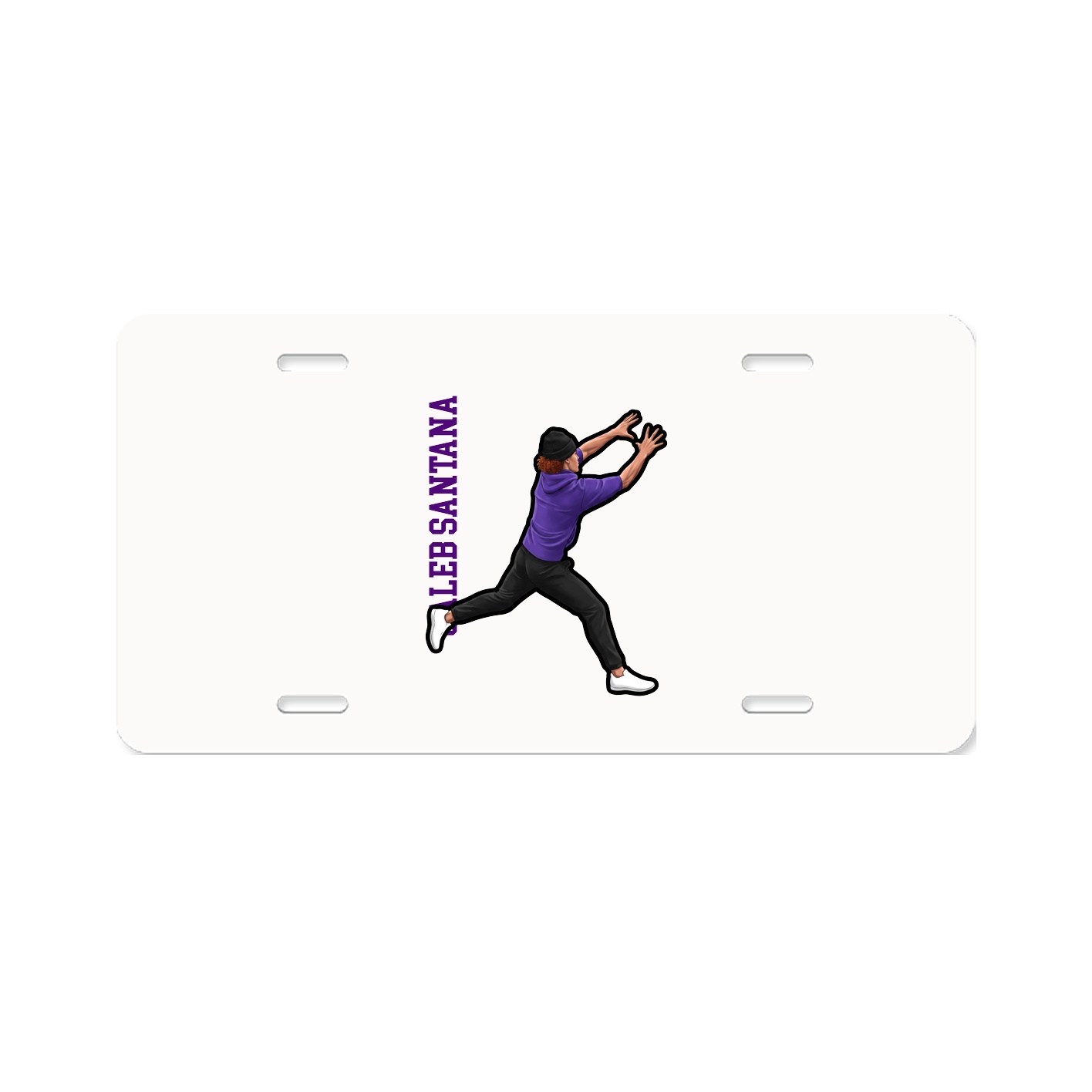 License Plate — Name Vertical in Classic