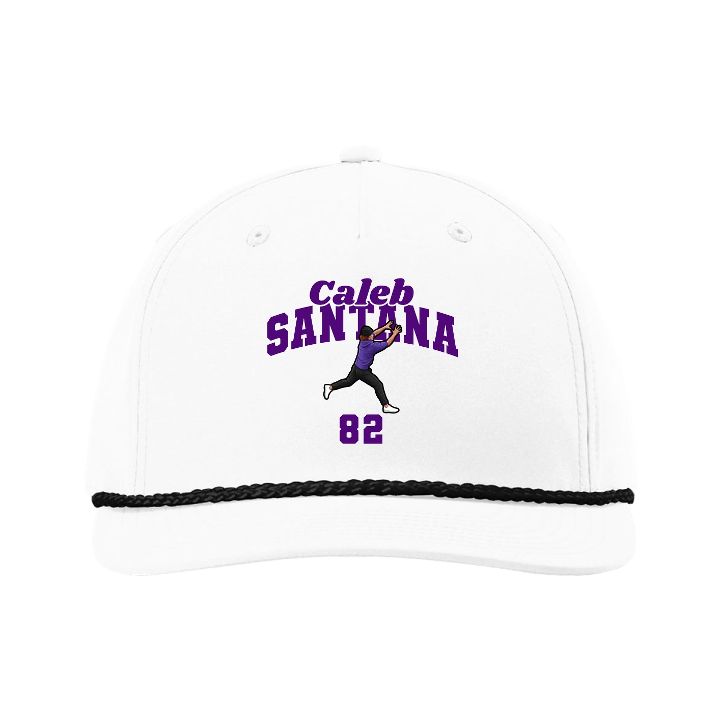 Five-Panel Classic Rope Cap — Signature Arch in White