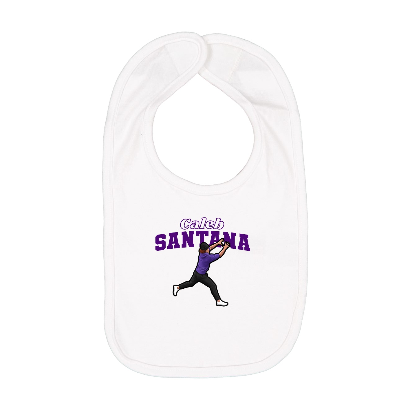 Infant Bib — Name Arch in White