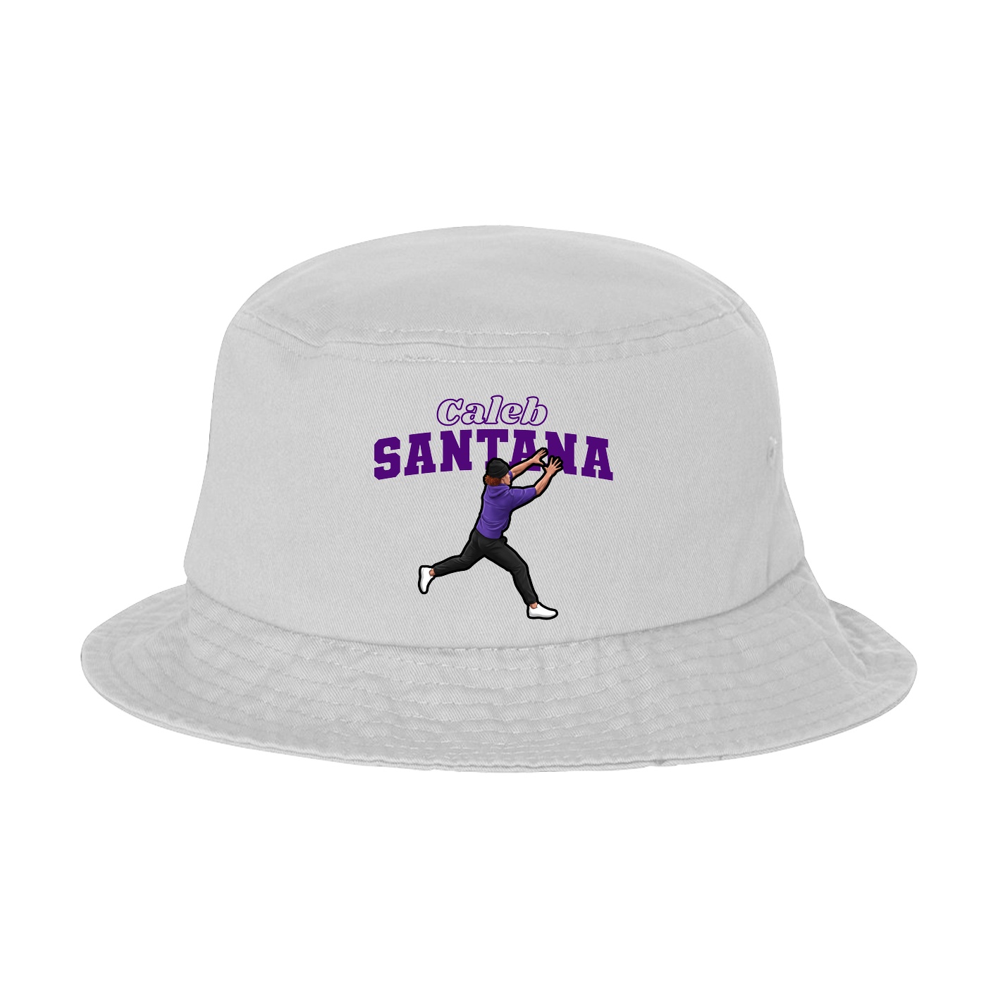 Bucket Cap — Name Arch in White
