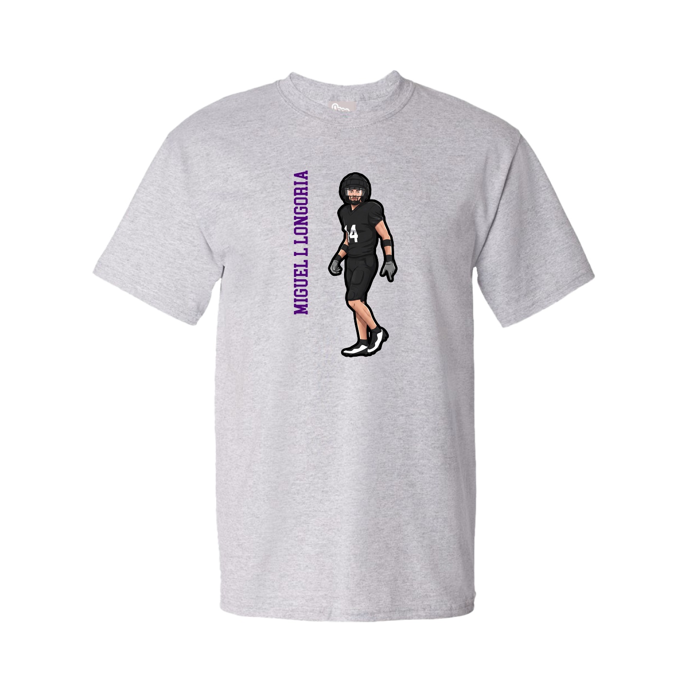 Youth Tee — Name Vertical in Grey