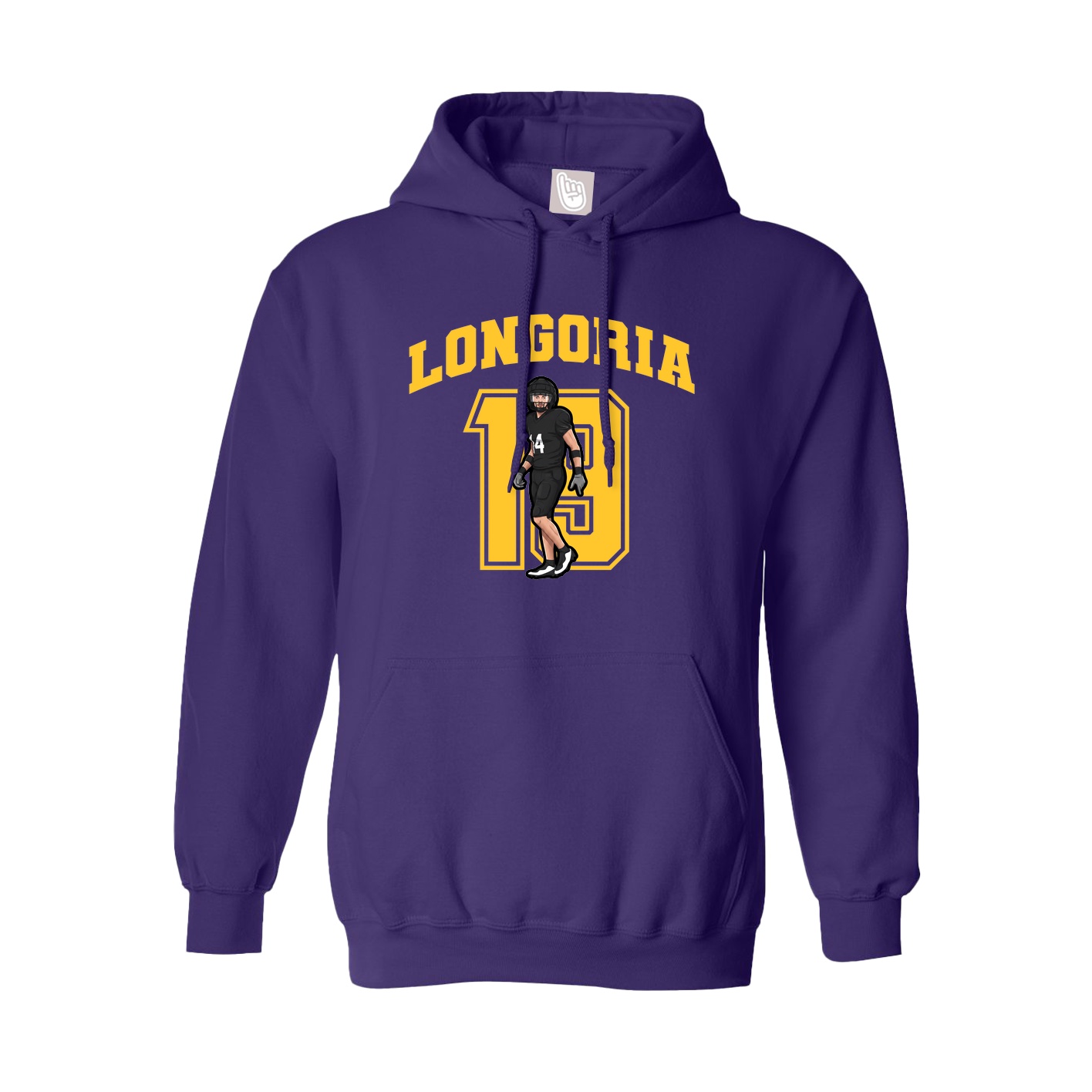 Youth Hoodie — Number in Purple