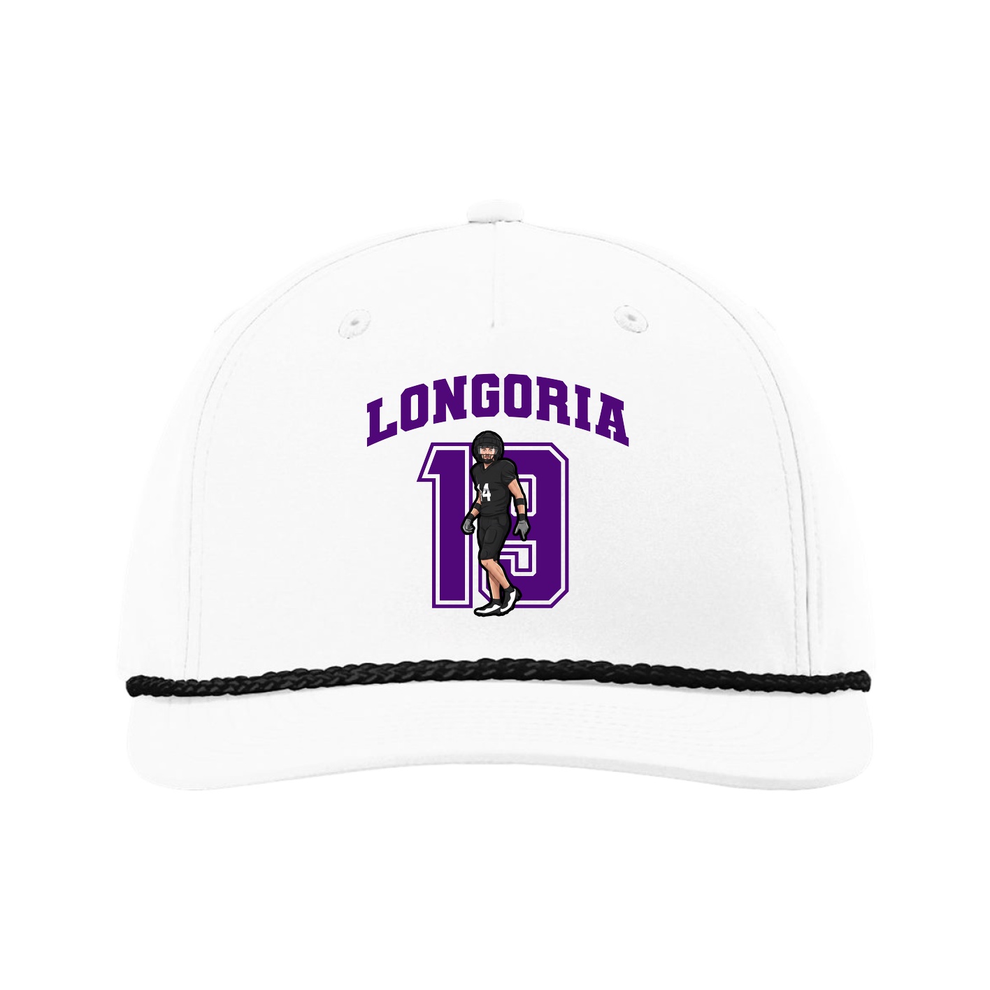 Five-Panel Classic Rope Cap — Number in White