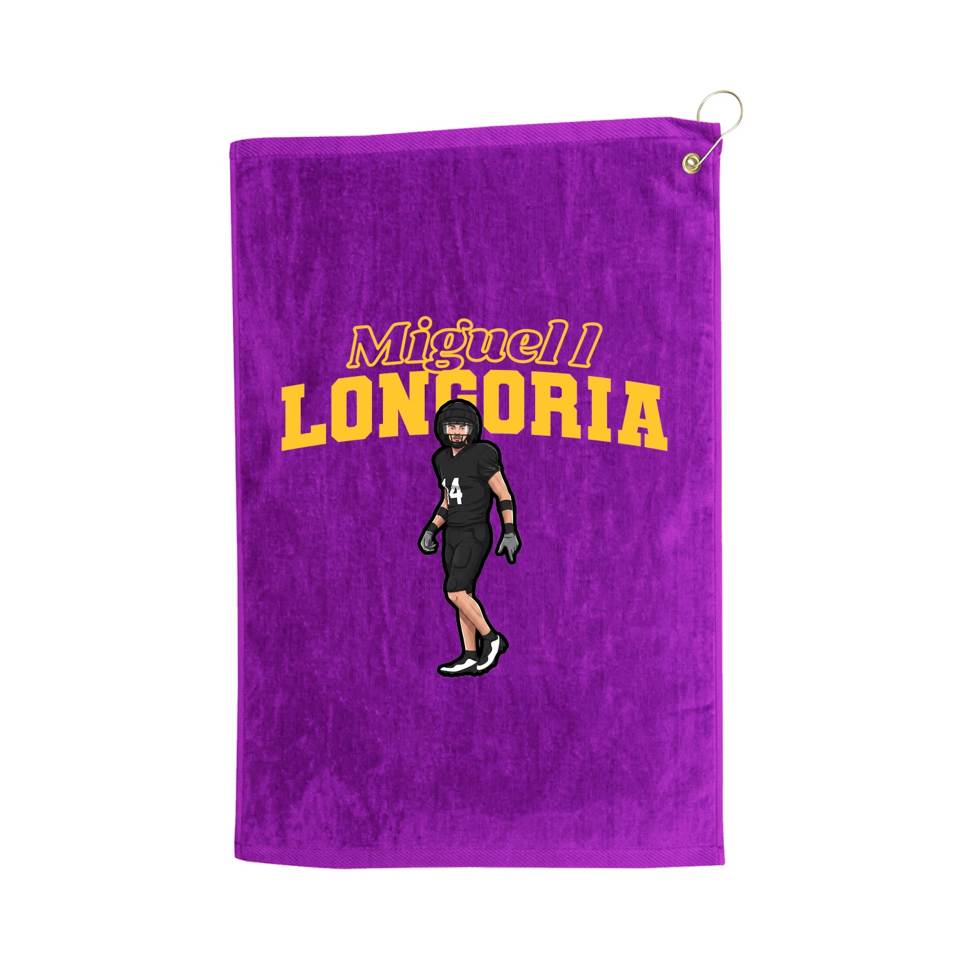 Golf Towel — Name Arch in Purple