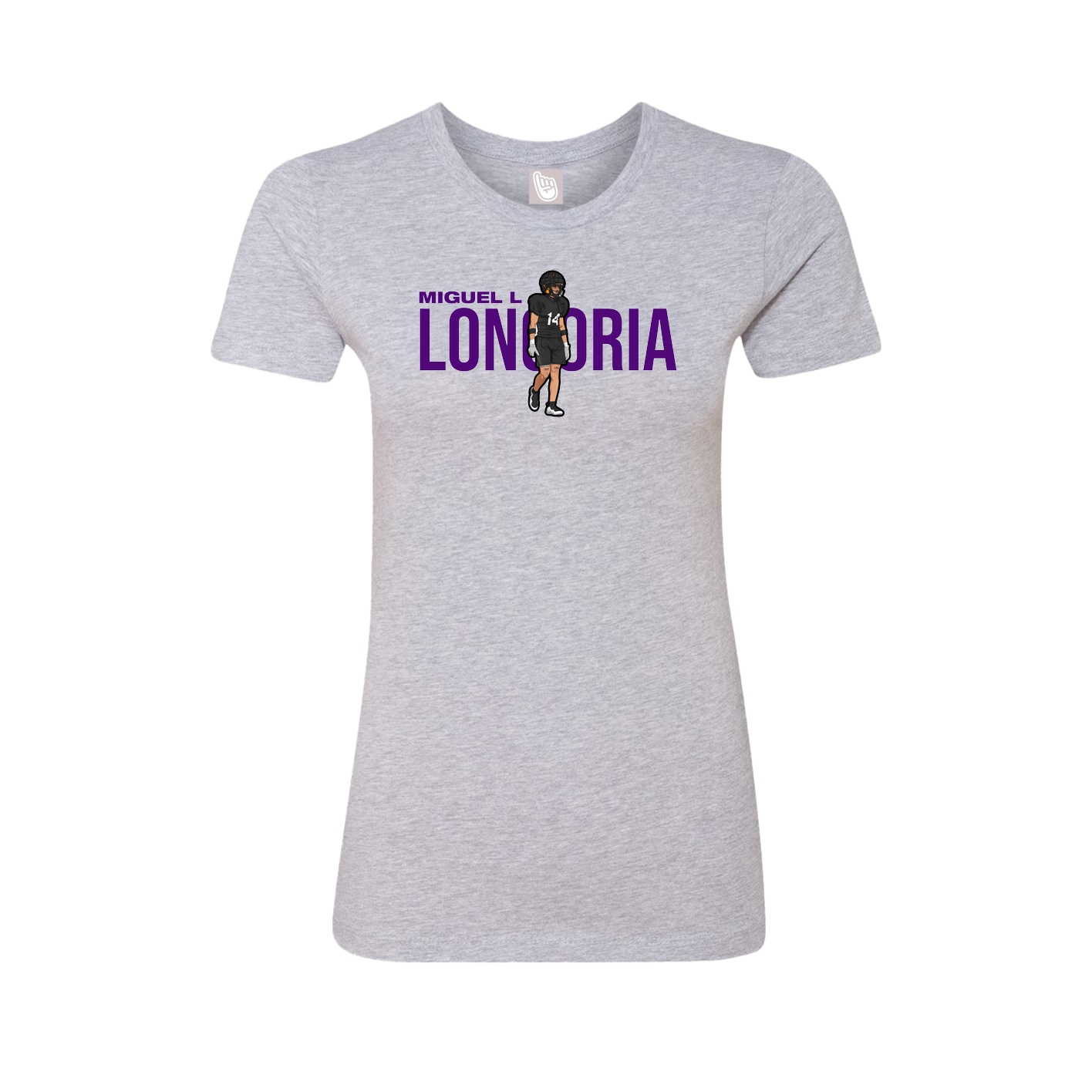 Fitted Women's Tee — Player Name in Grey