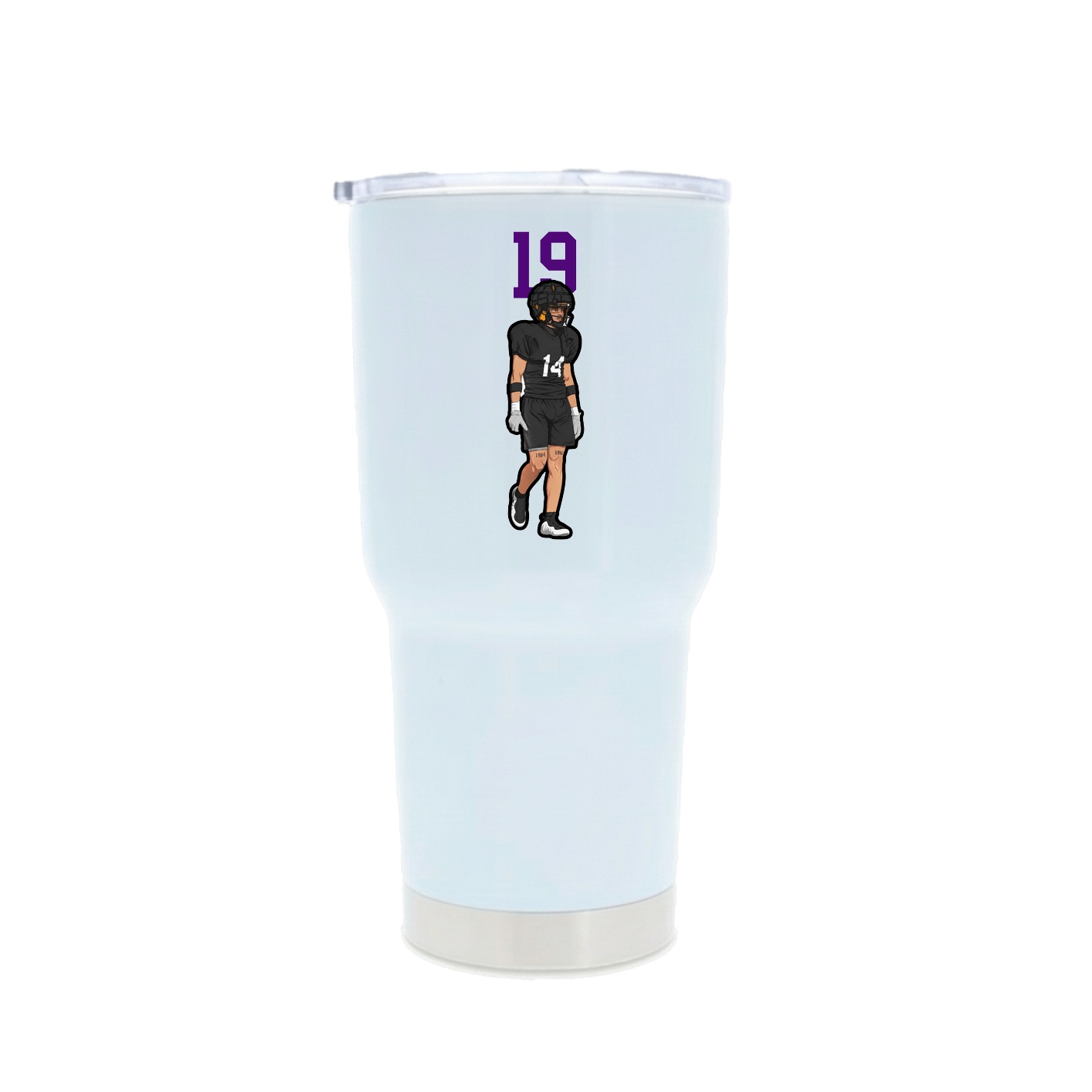 30oz Stainless Steel Tumbler — Number Top in White
