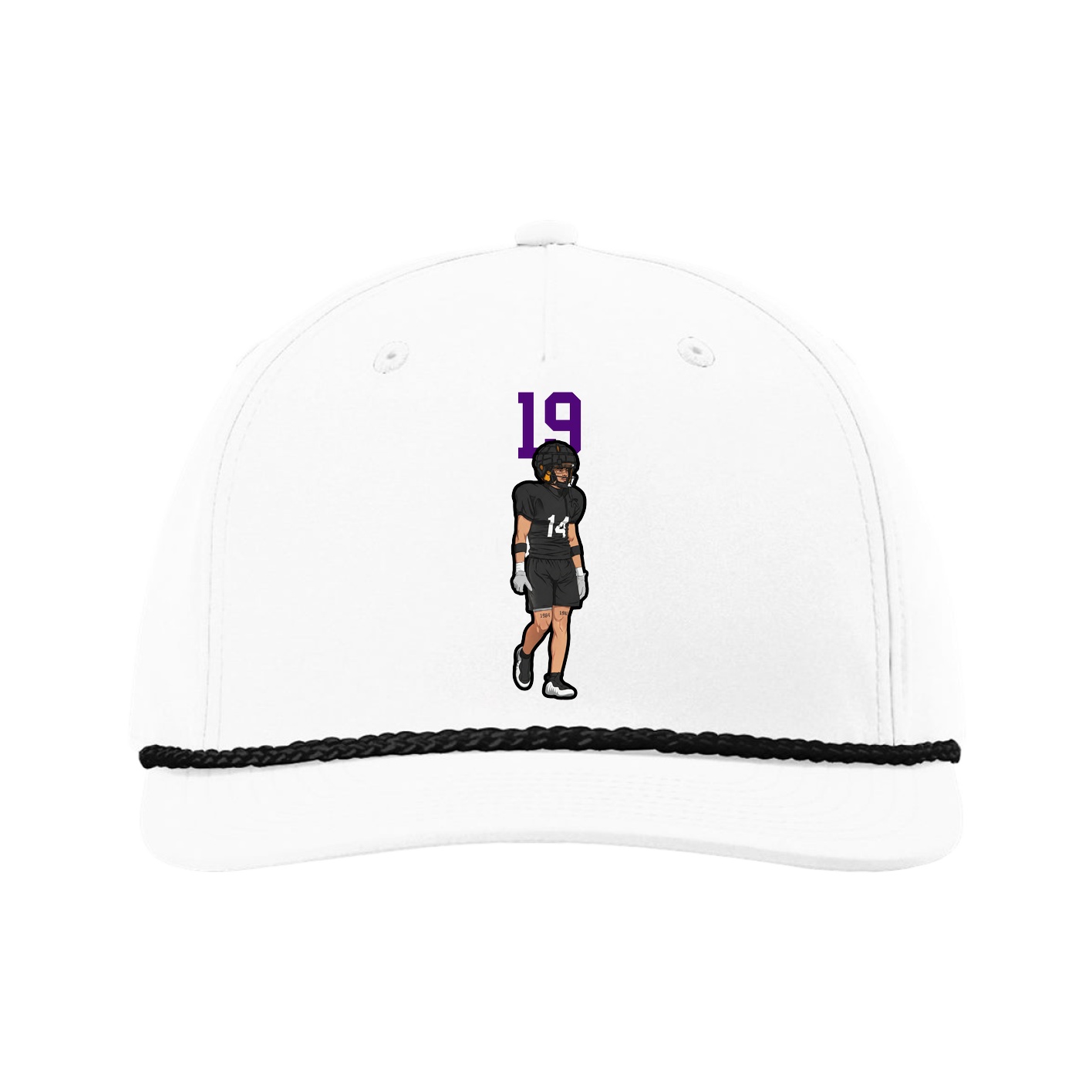 Five-Panel Classic Rope Cap — Number Top in White