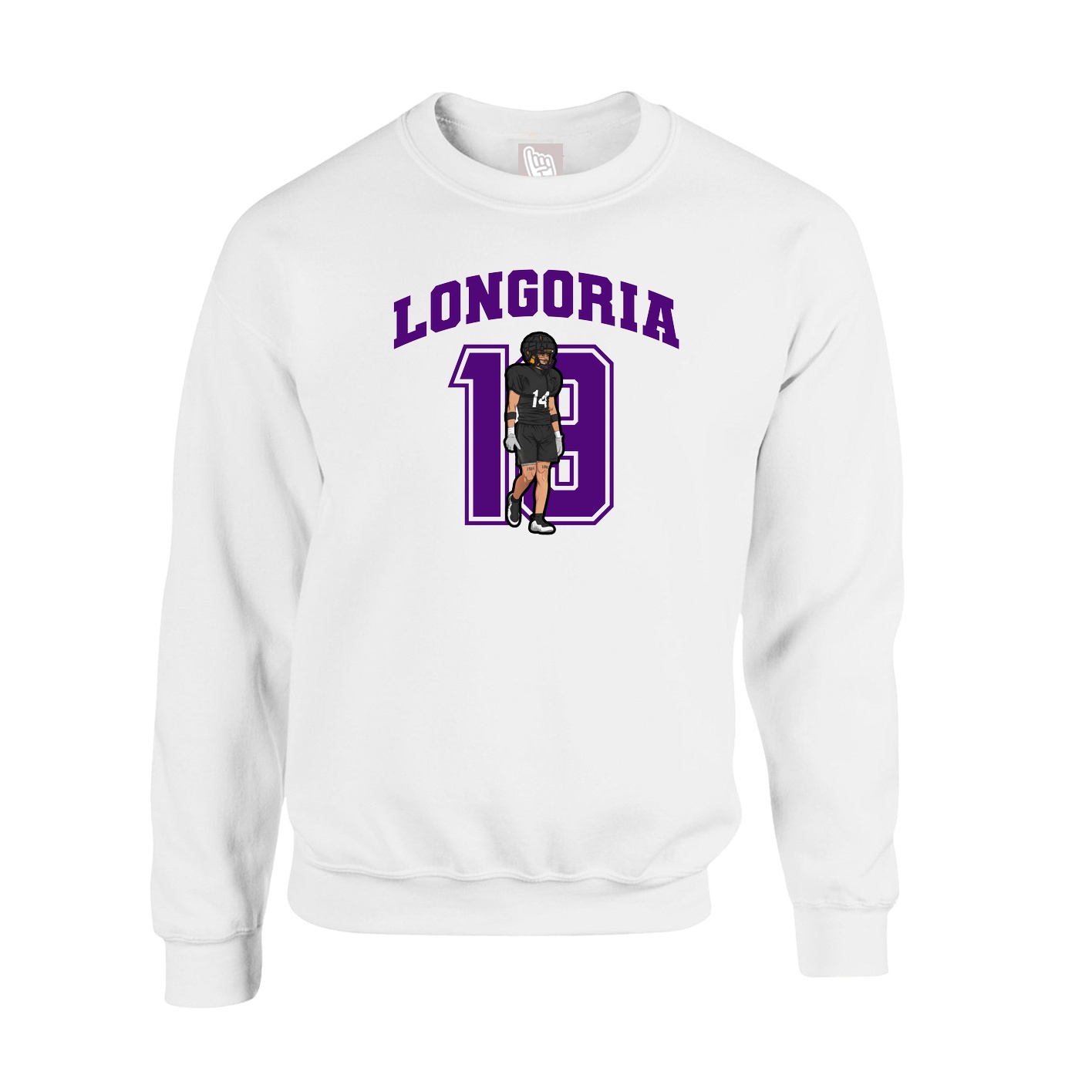 Fleece Crew — Number in White