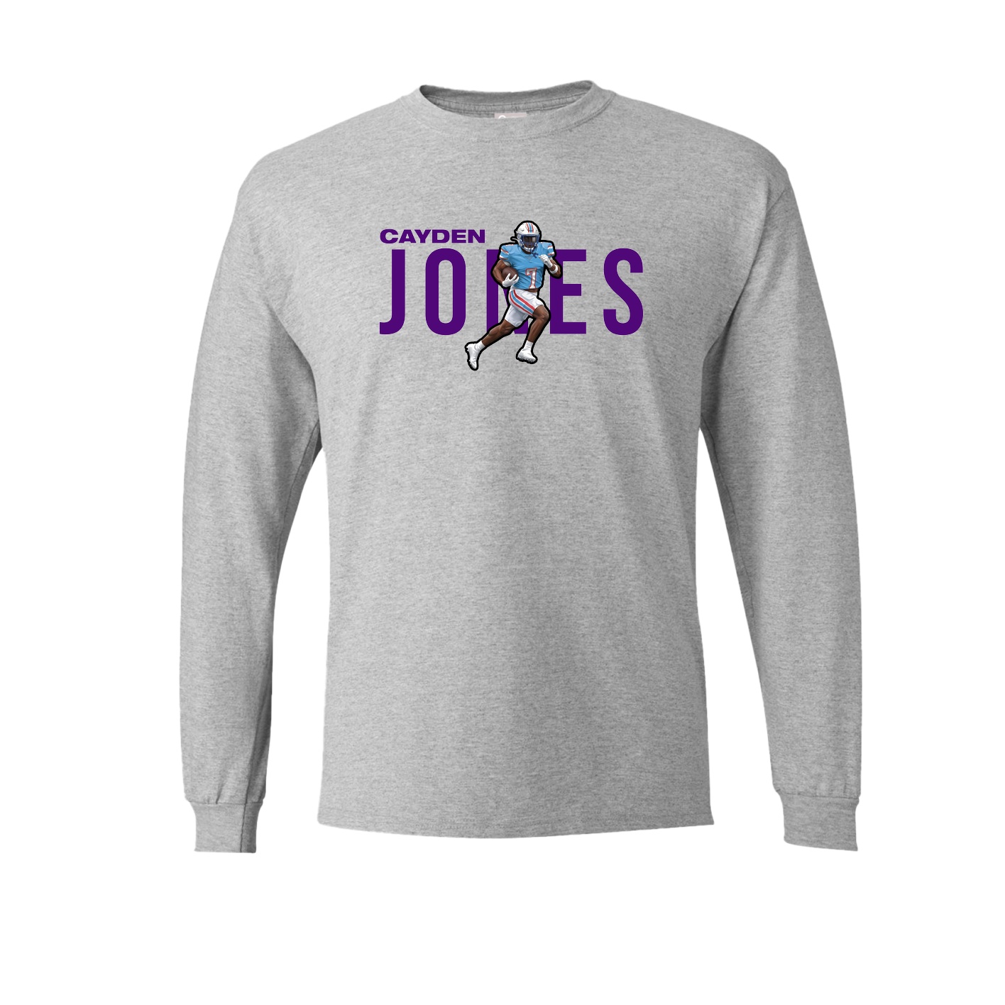 Long Sleeve Tee — Player Name in Grey