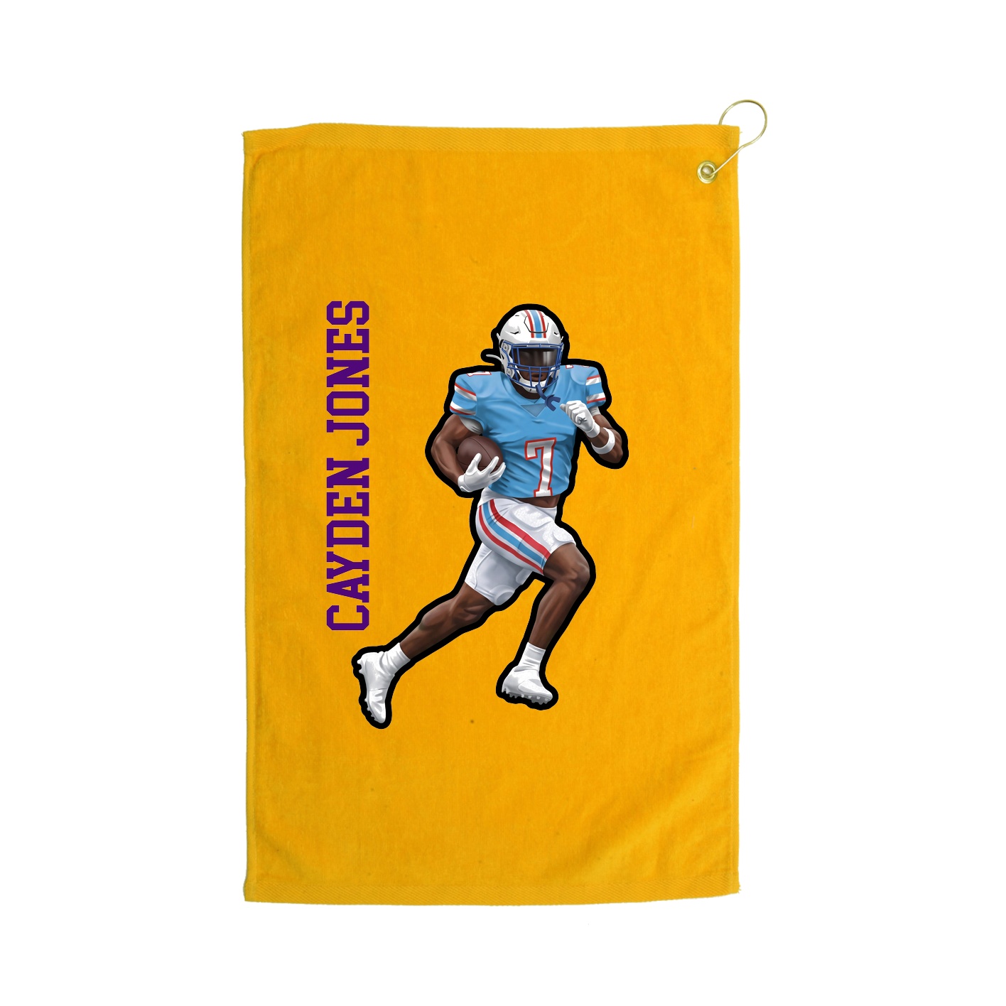 Golf Towel — Name Vertical in Gold