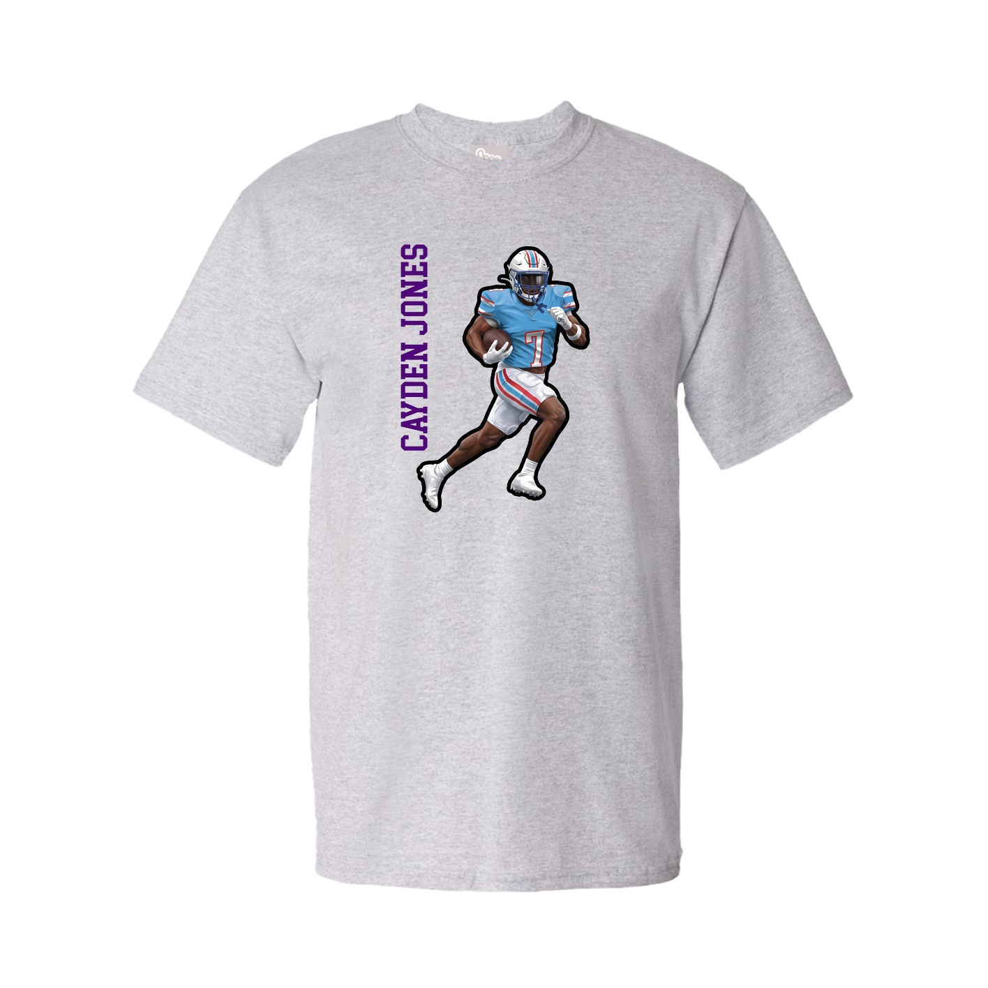 Youth Tee — Name Vertical in Grey