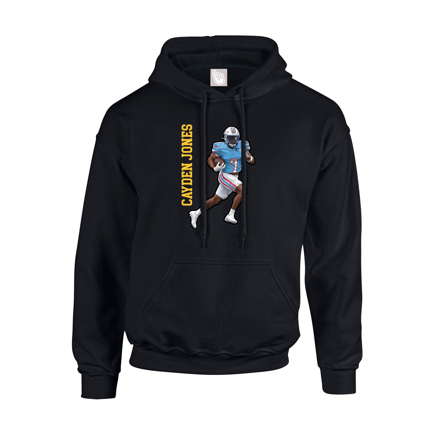 Hoodie — Name Vertical in Black