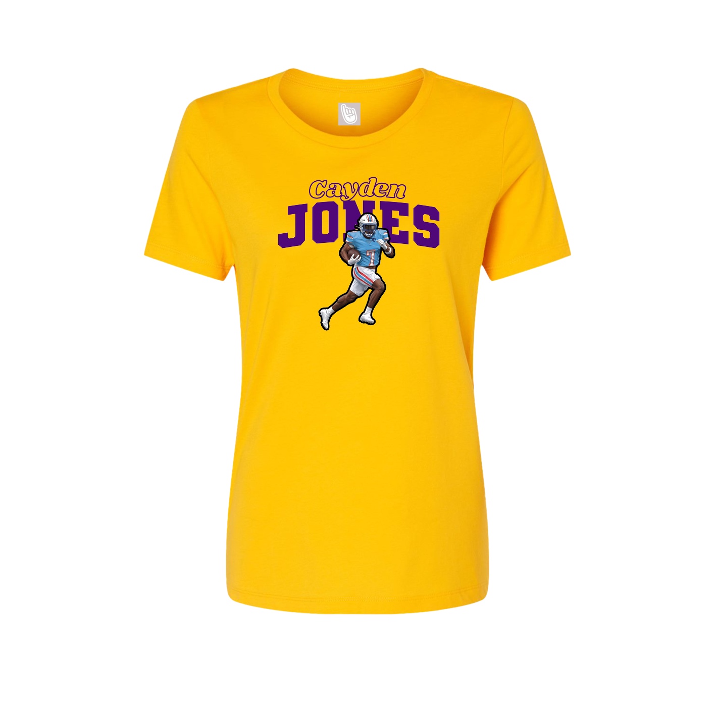 Fitted Women's Tee — Name Arch in Gold