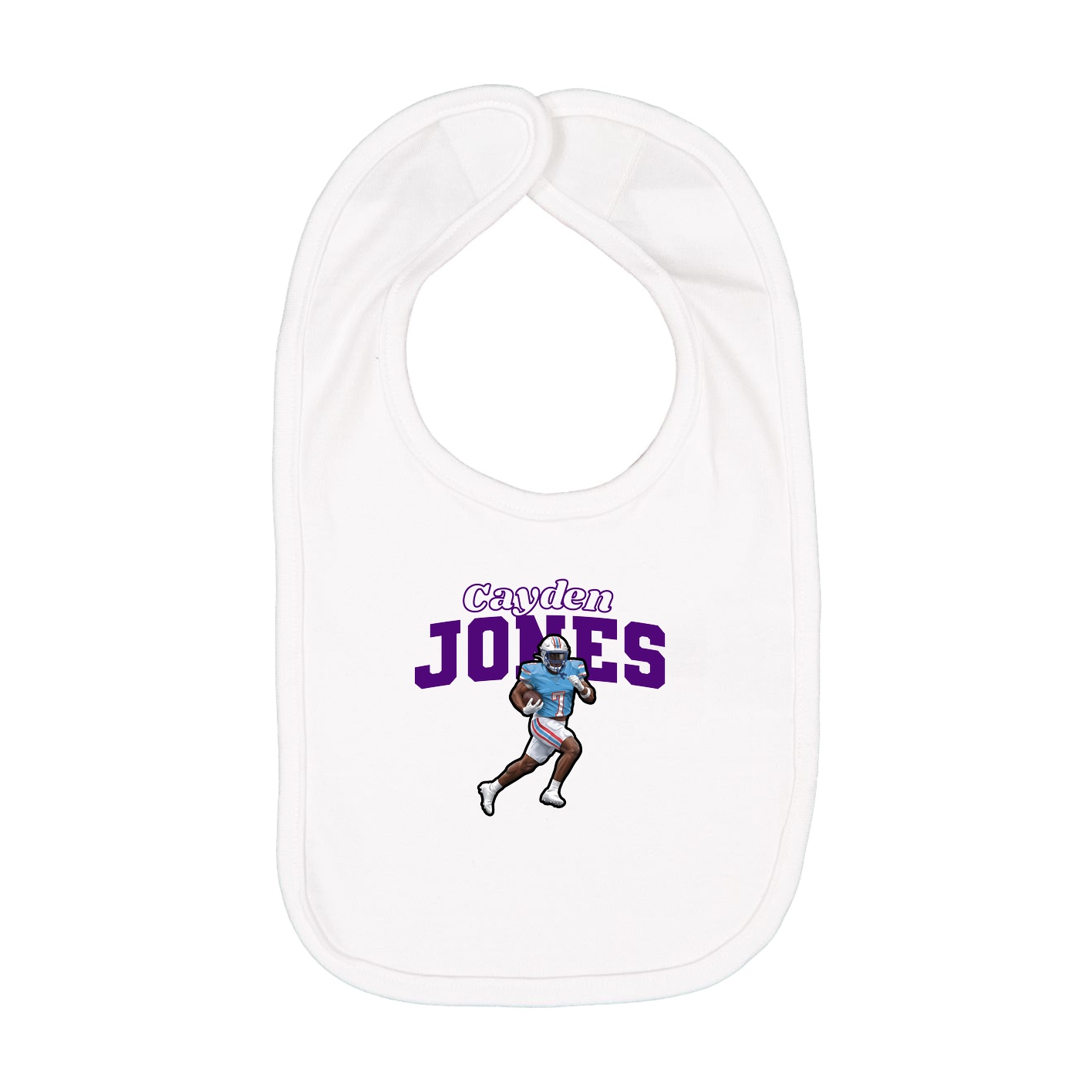 Infant Bib — Name Arch in White