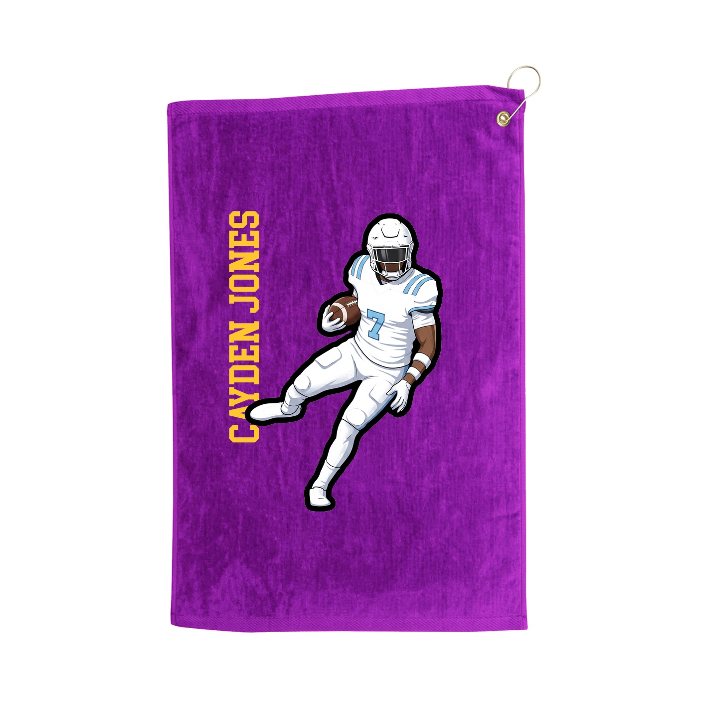 Golf Towel — Name Vertical in Purple