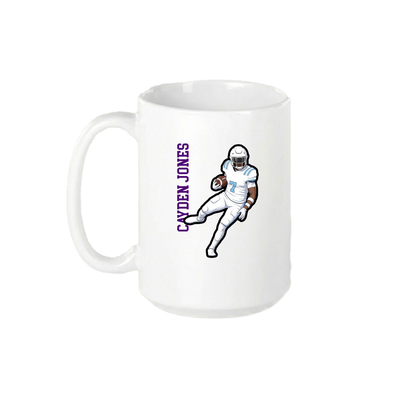 15oz Coffee Mug — Name Vertical in White