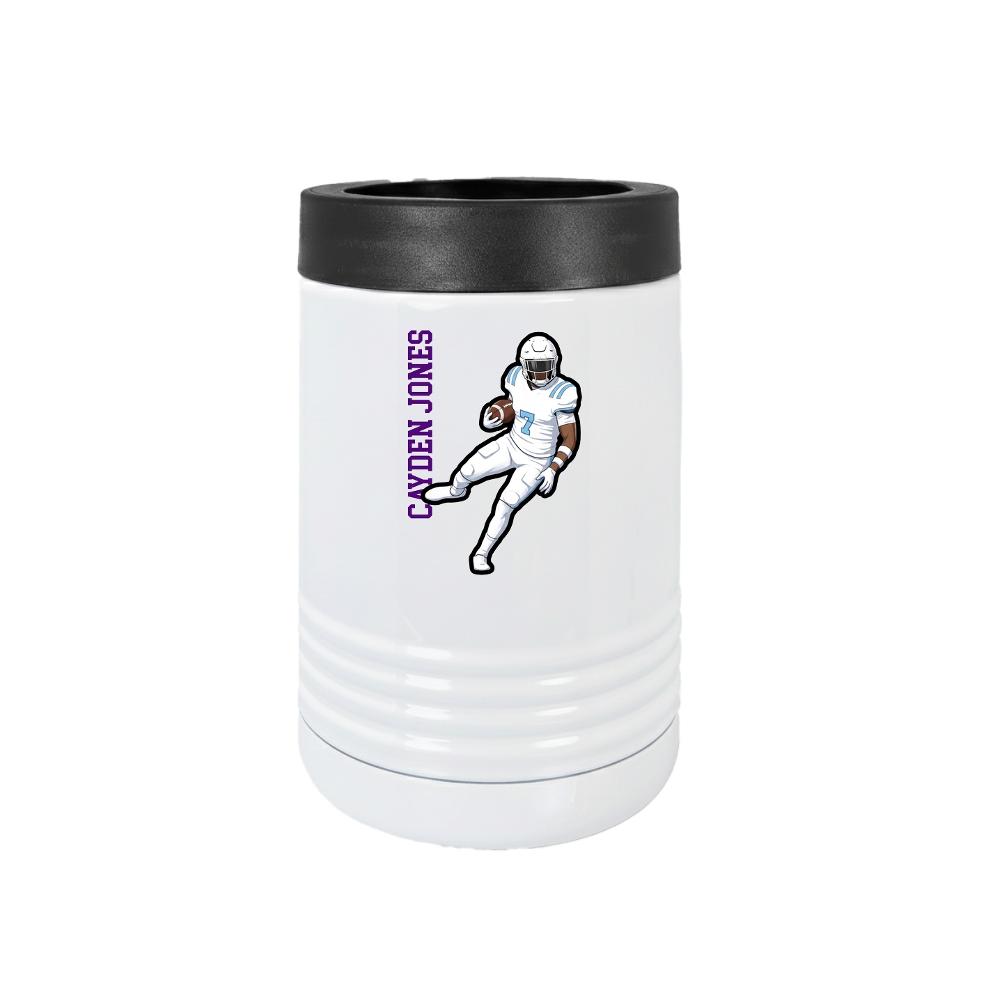 Beverage Holder — Name Vertical in White
