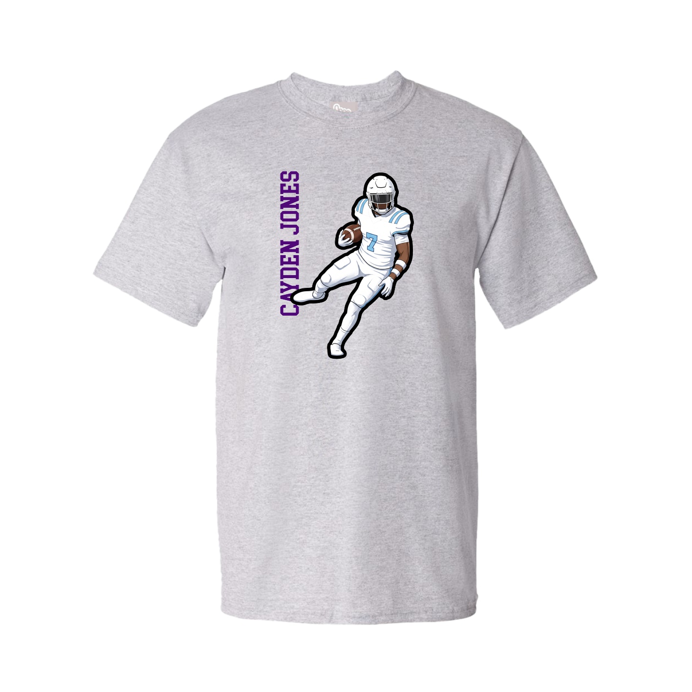 Tee — Name Vertical in Grey