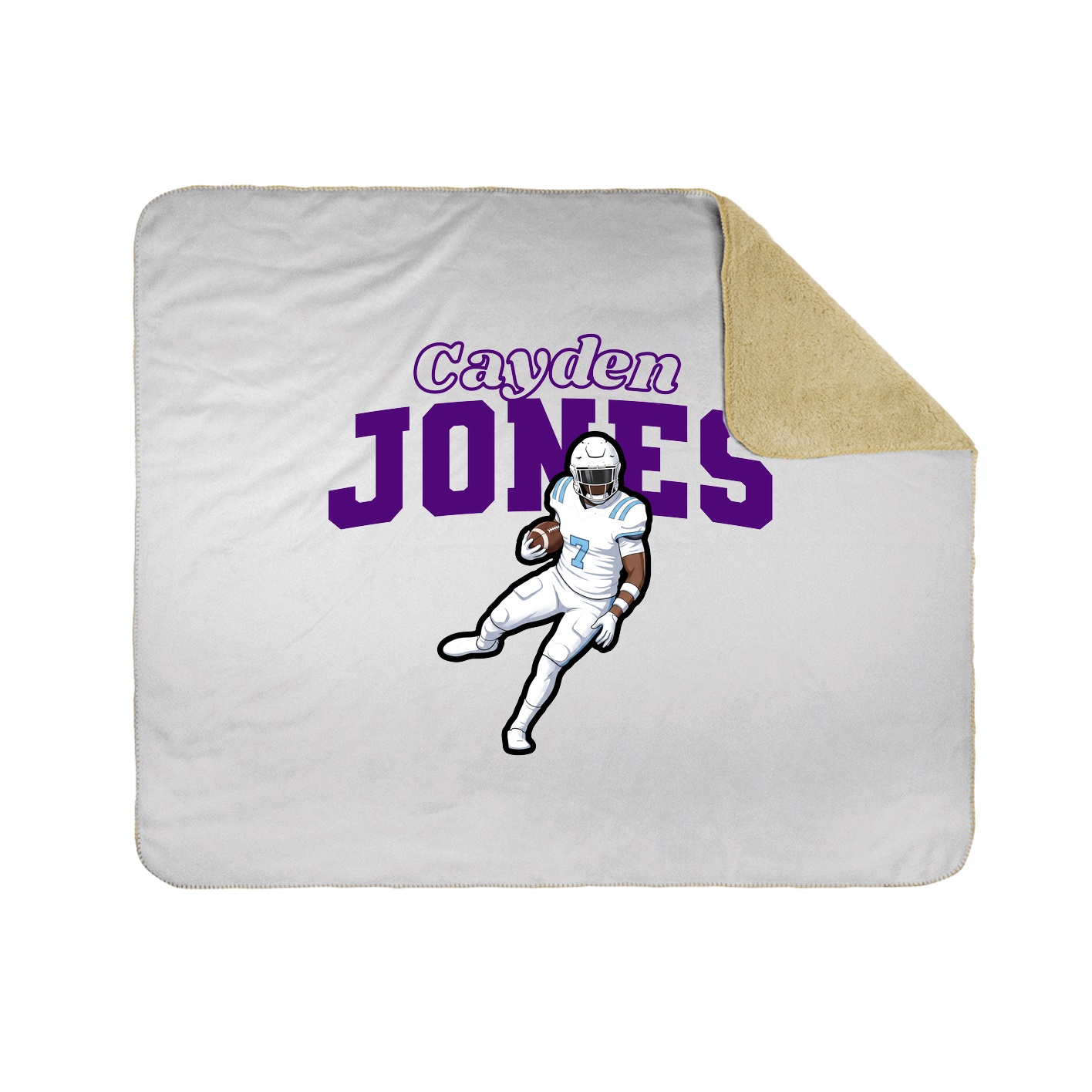 Throw Blanket — Name Arch in White