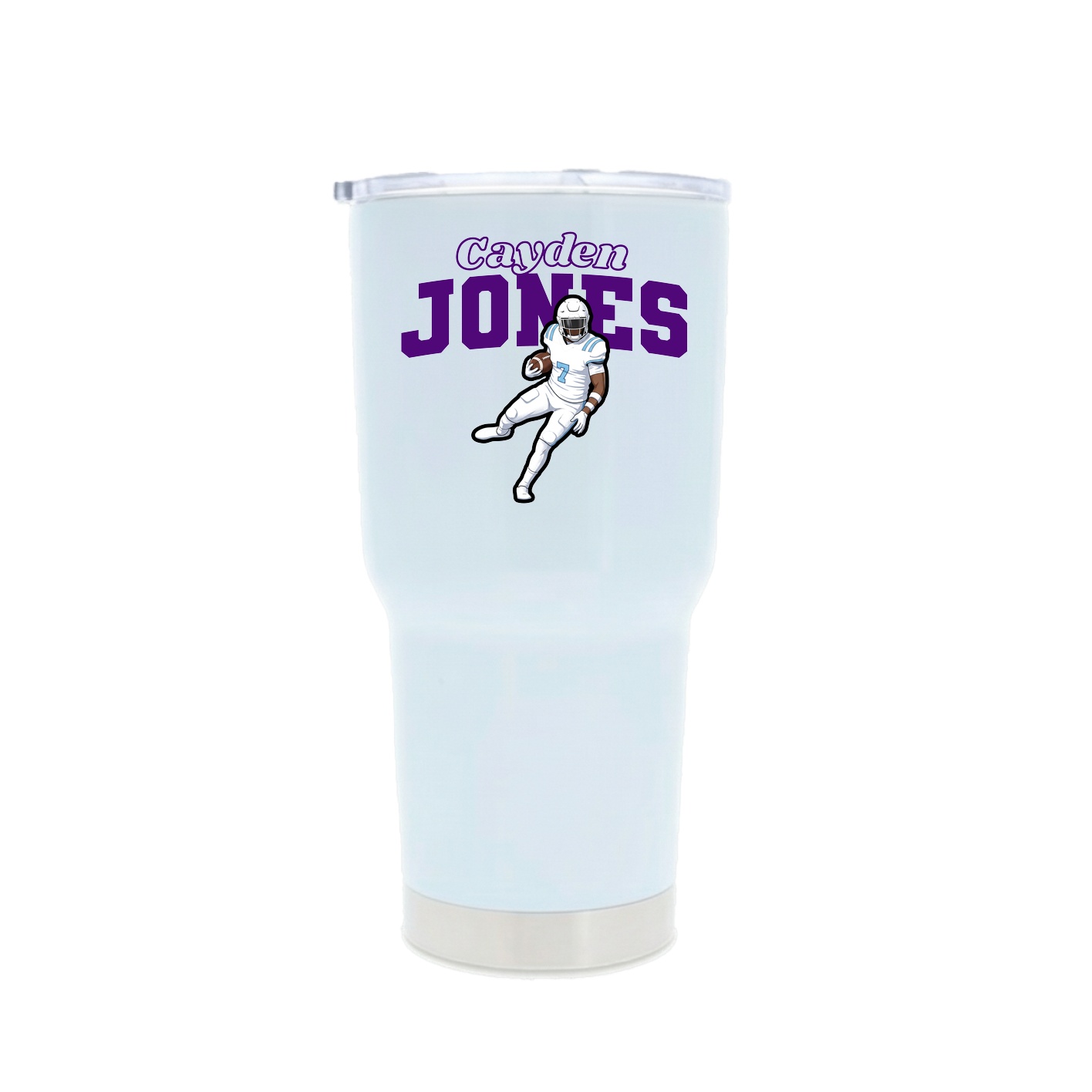 30oz Stainless Steel Tumbler — Name Arch in White