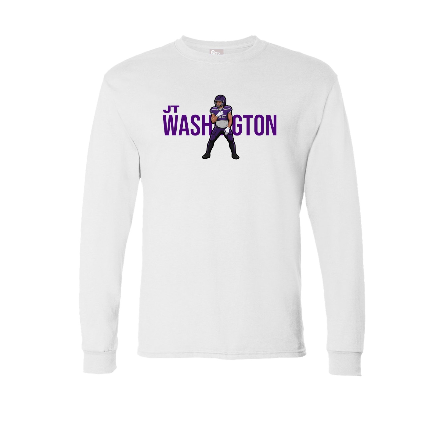 Long Sleeve Tee — Player Name in White