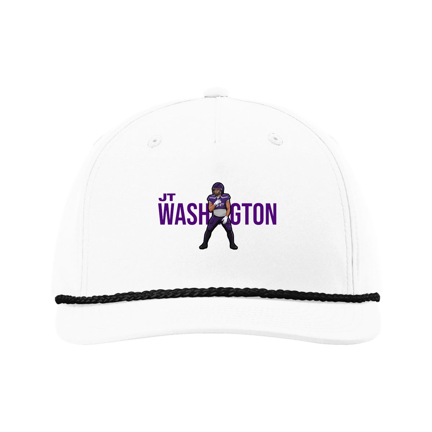 Five-Panel Classic Rope Cap — Player Name in White