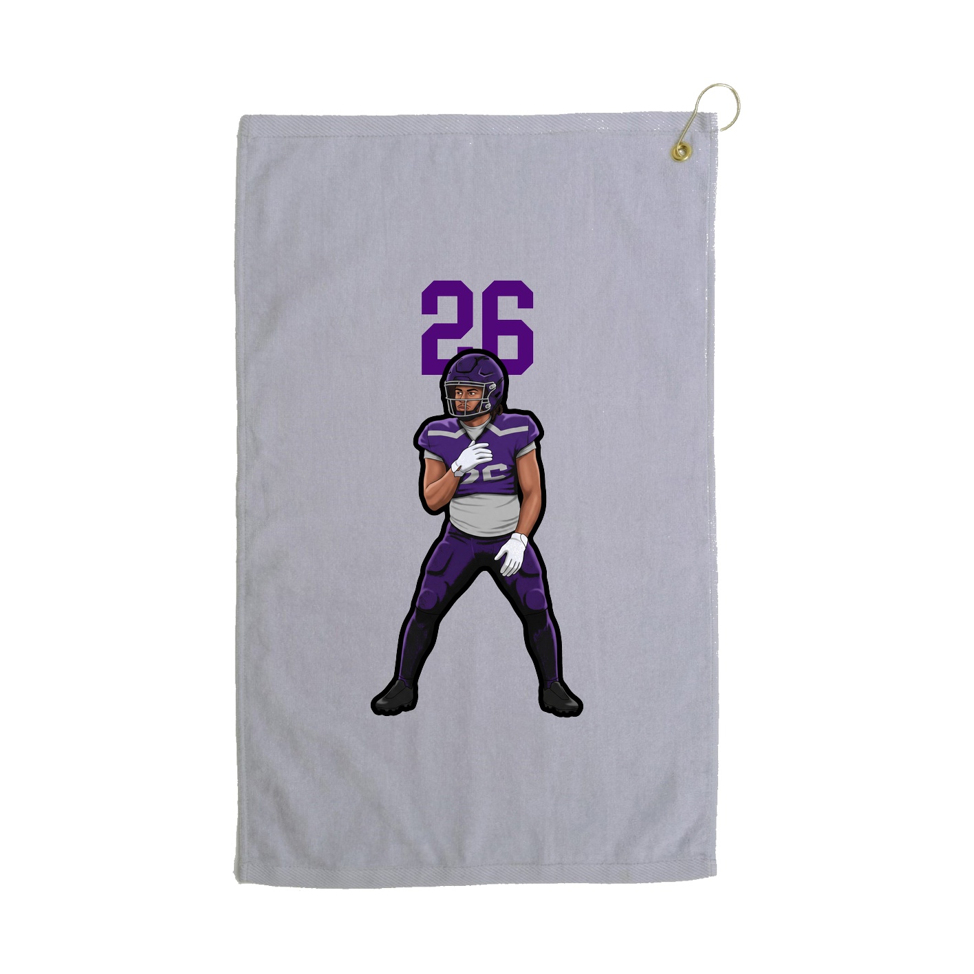 Golf Towel — Number Top in Grey