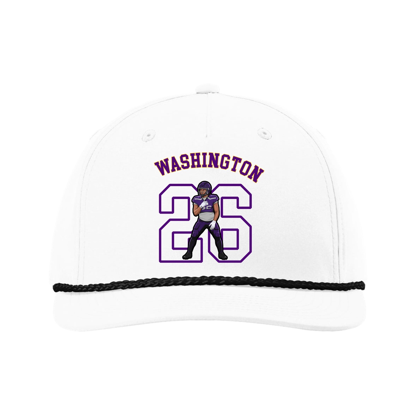 Five-Panel Classic Rope Cap — Shirsey Arch in White