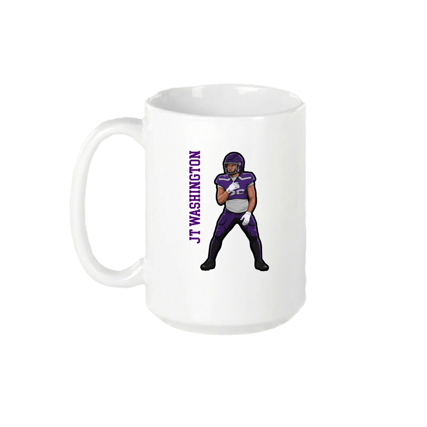 15oz Coffee Mug — Name Vertical in White
